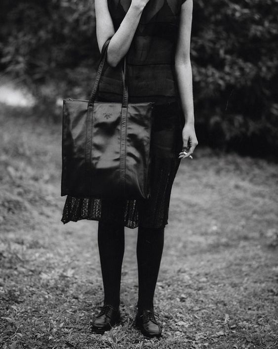 PRADA Black Spazzolato Tote 1995