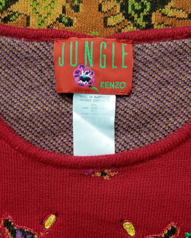 KENZO JUNGLE Wool Blend Paisley Sweater Late 1990