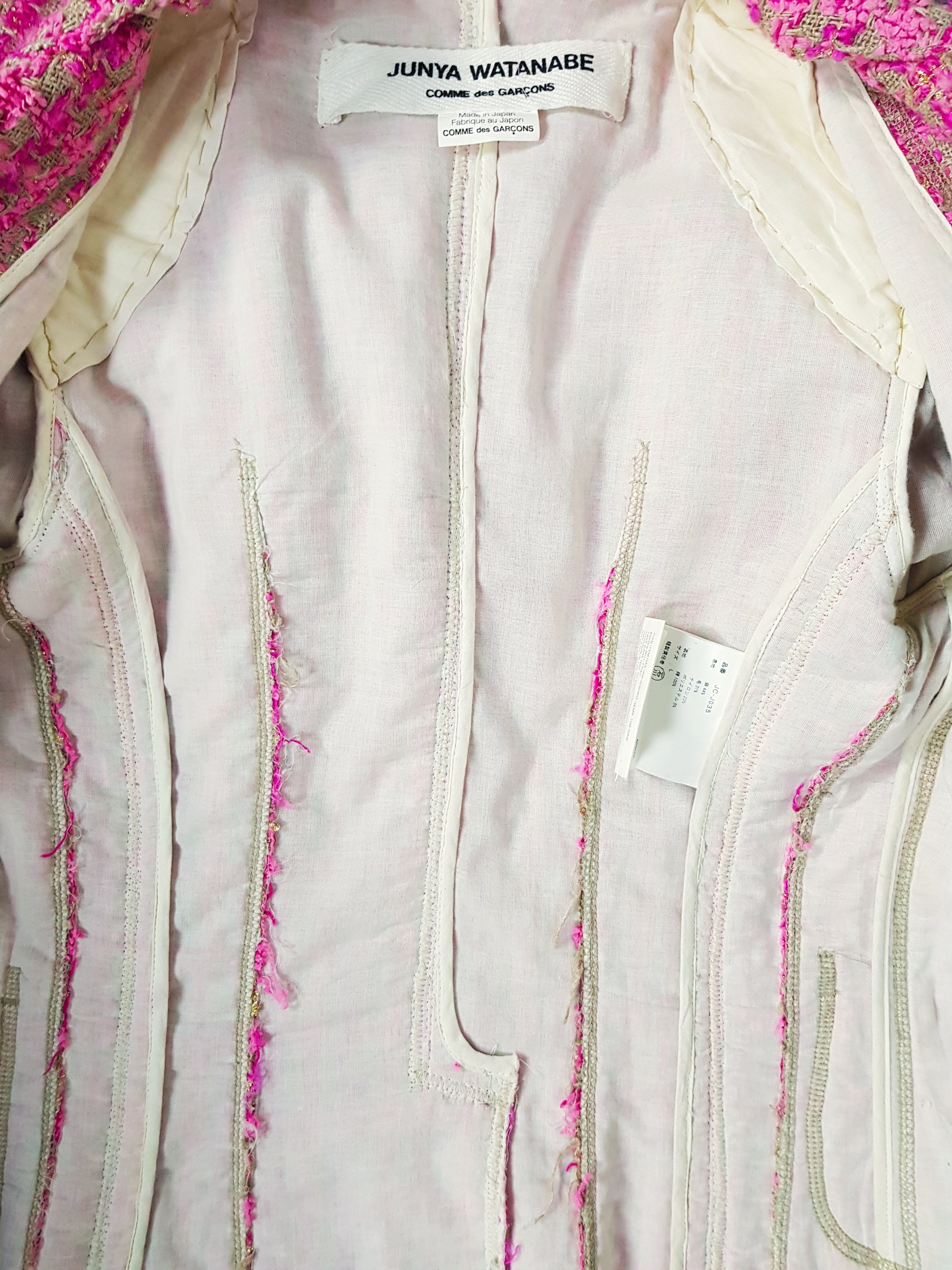 JUNYA WATANABE POUR COMME DES GARÇONS pink tweed Jacket circa 2000
