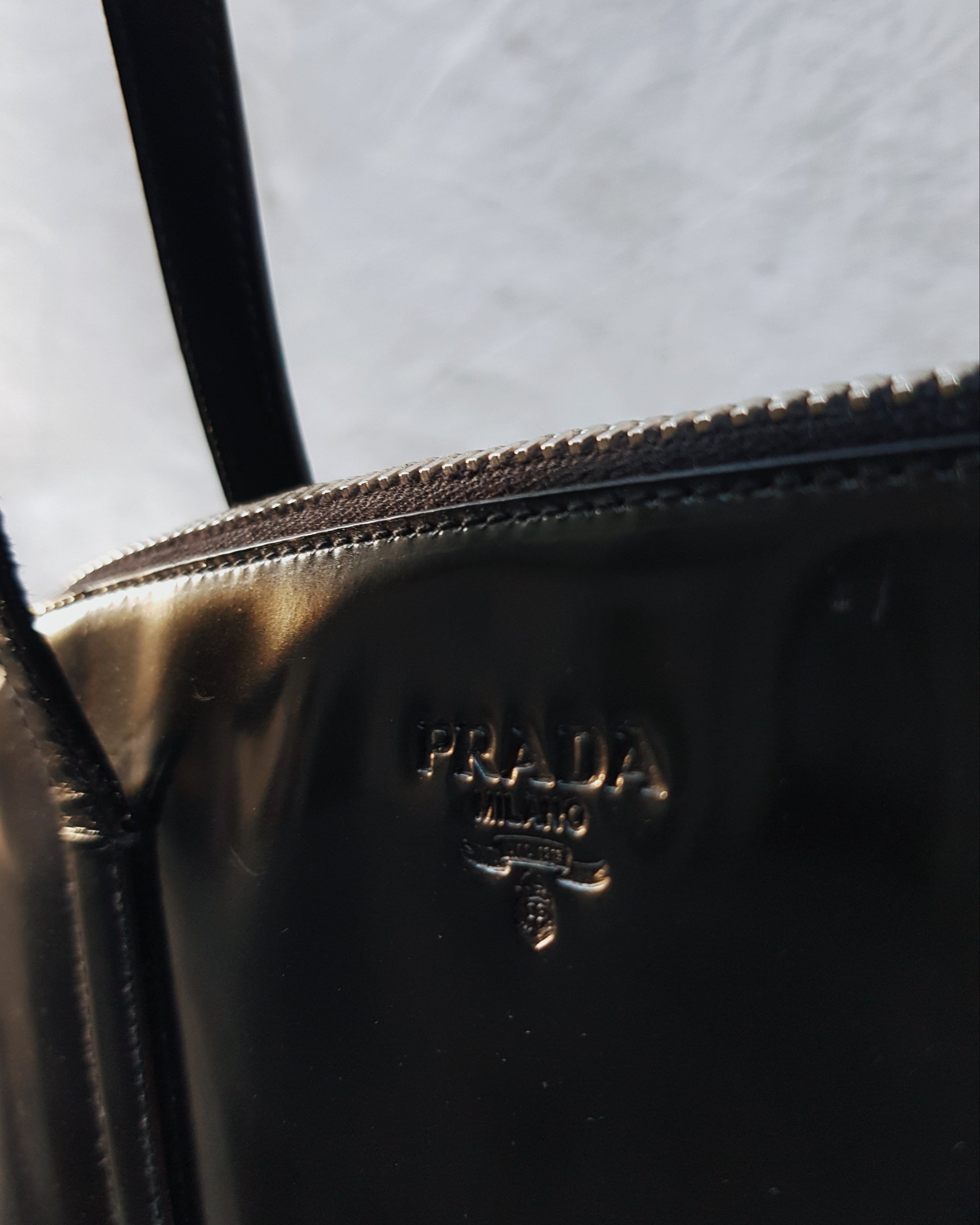 PRADA Black Spazzolato Tote 1995