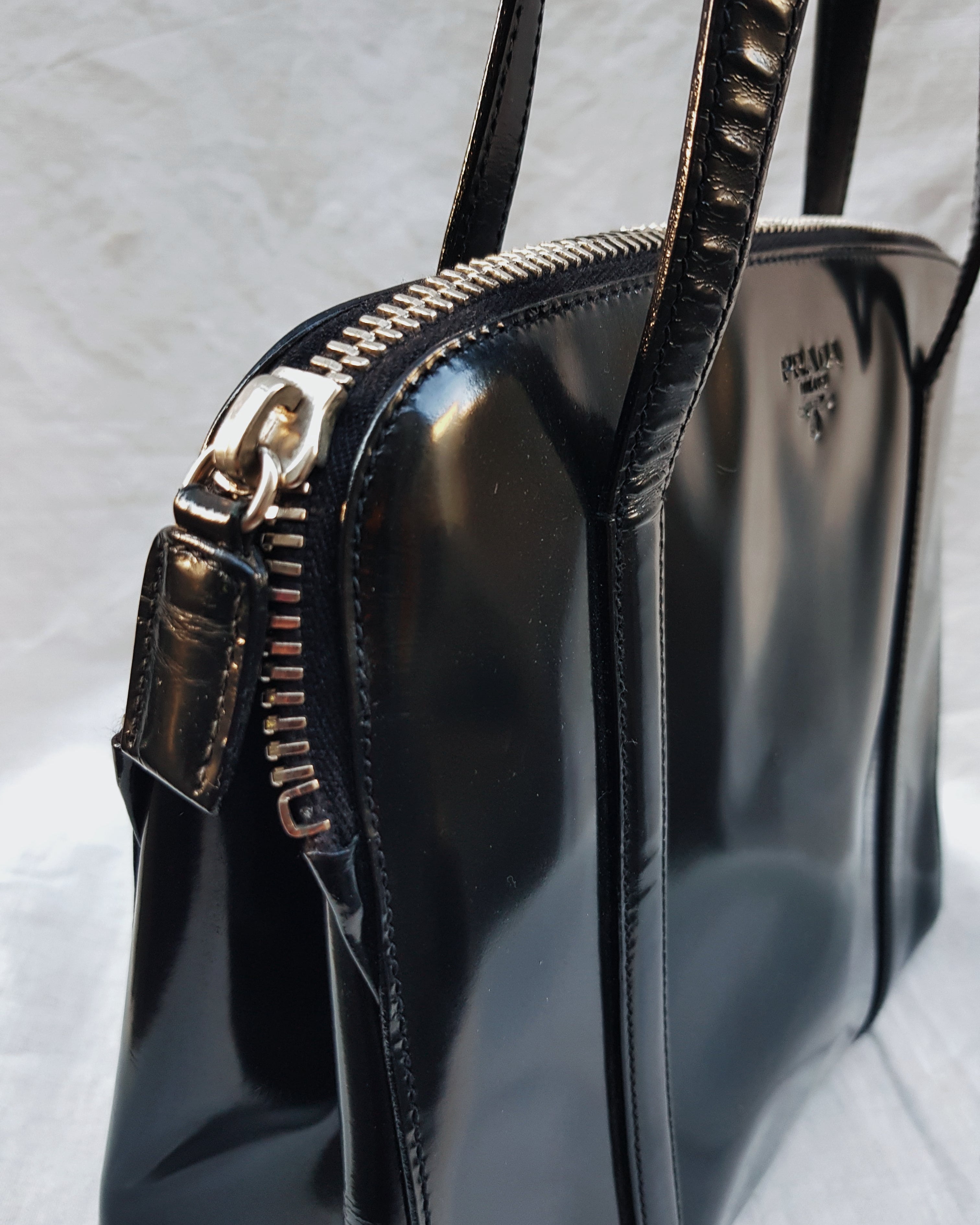 PRADA Black Spazzolato Tote 1995