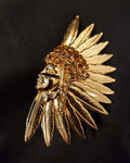 GIANNI VERSACE gold tone native Indian crystal ring 1990