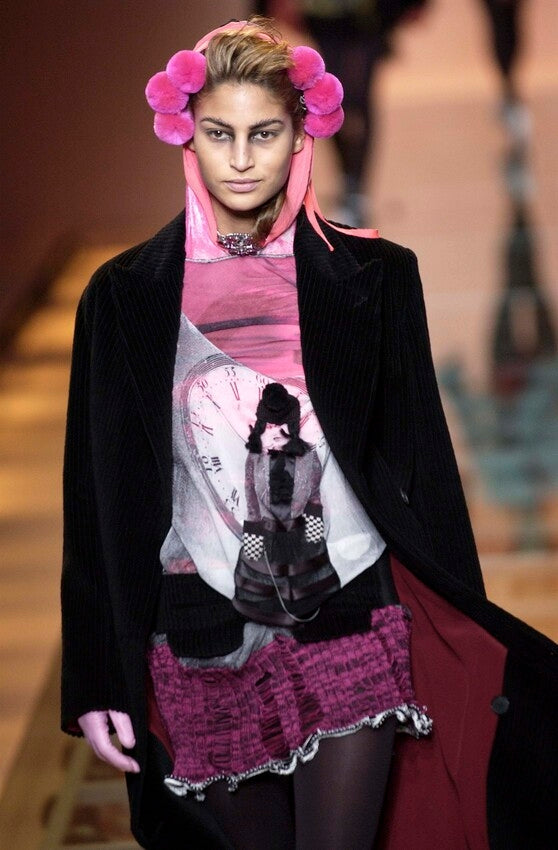 JEAN PAUL GAULTIER Printed mesh Hoodie FW 2003