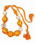 YVES SAINT LAURENT Orange Beaded Necklace 1990