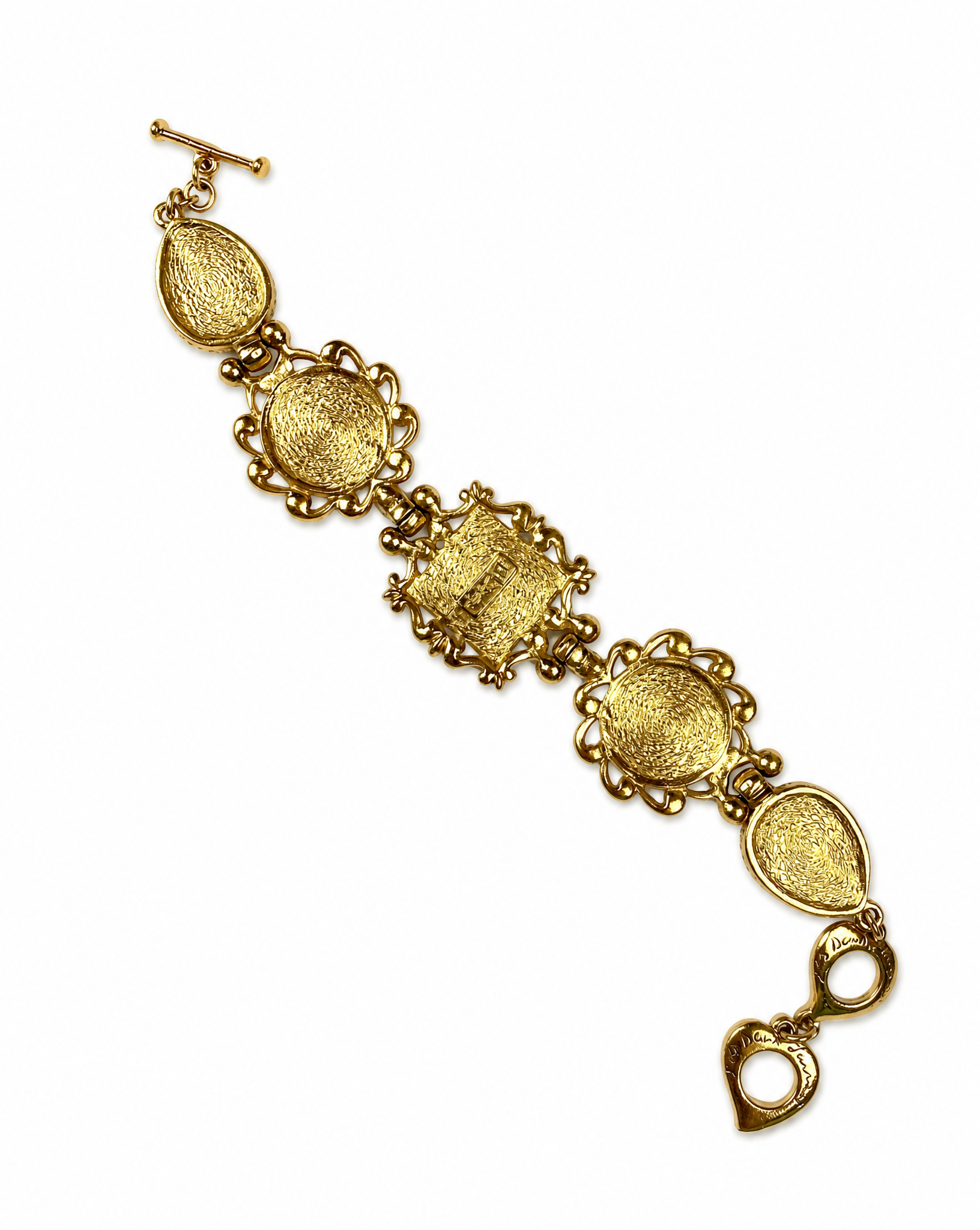 YVES SAINT LAURENT Gold Plated Metal and Colored Resin Bracelet 1990