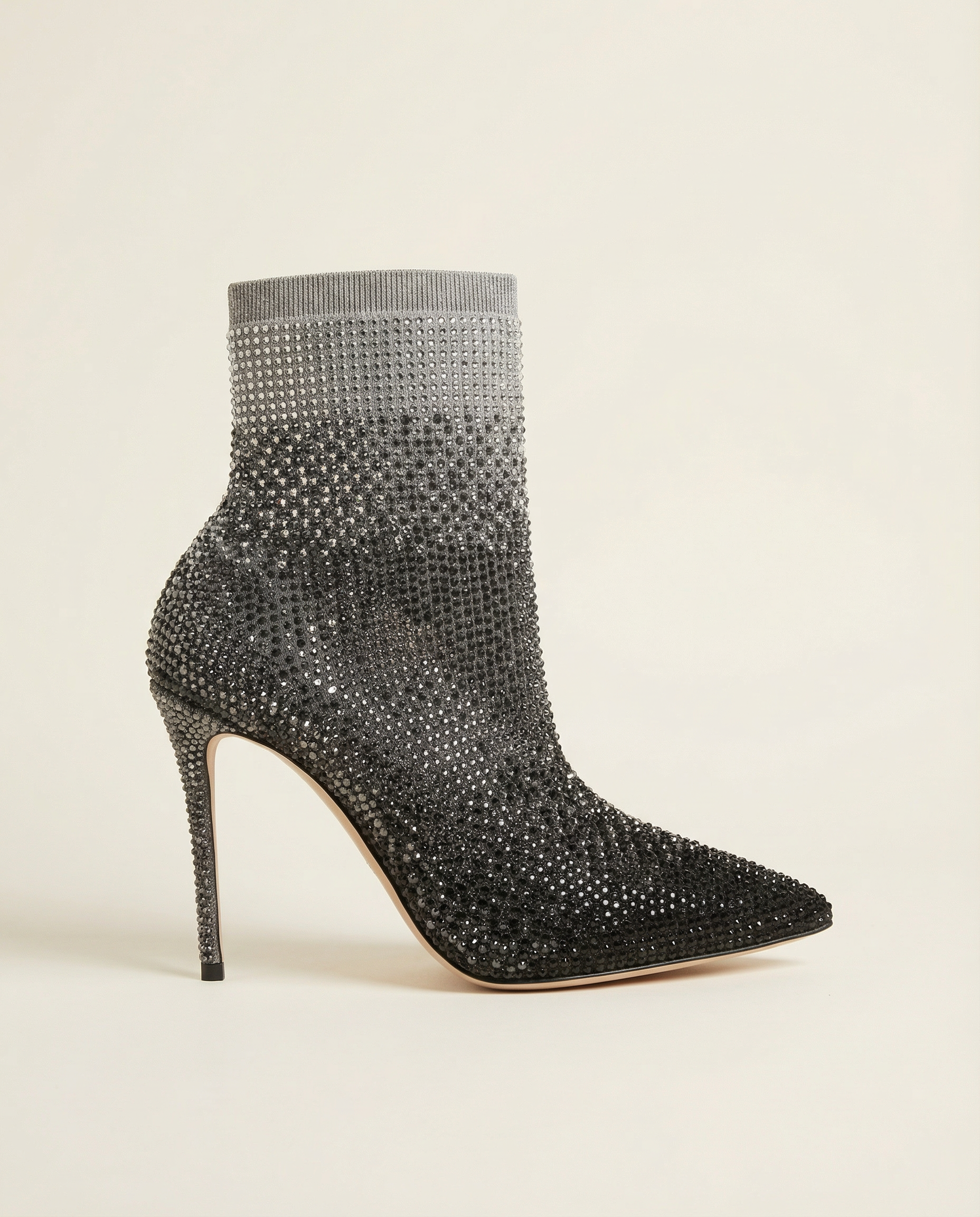 CASADEI Pull On Gradient Crystal Ankle Sock Booties size 39