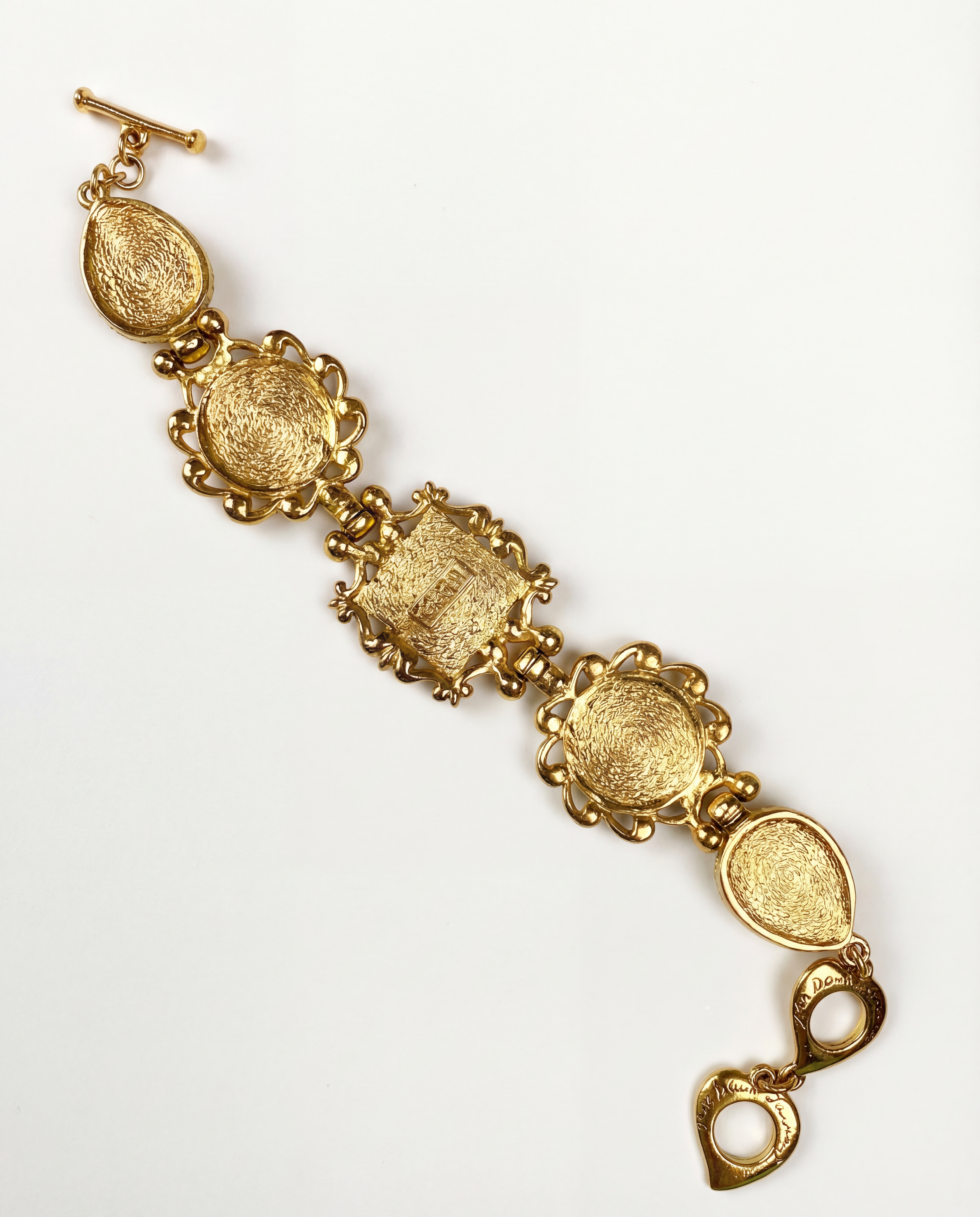 YVES SAINT LAURENT Gold Plated Metal and Colored Resin Bracelet 1990