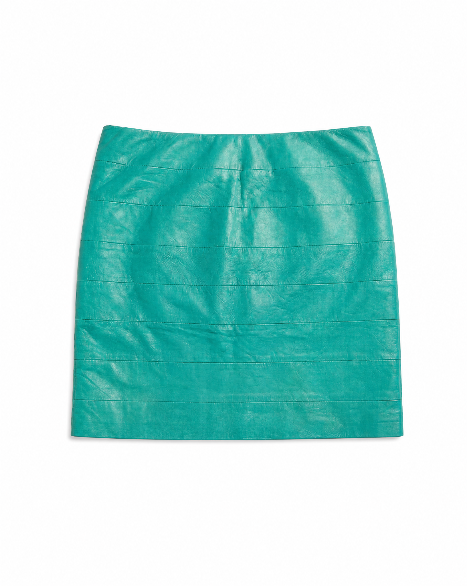 VERSACE GIANNI Leather cut out twisted Mini Skirt circa 1990