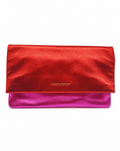 YVES SAINT LAURENT Letters Fold metallic clutch SS 2014