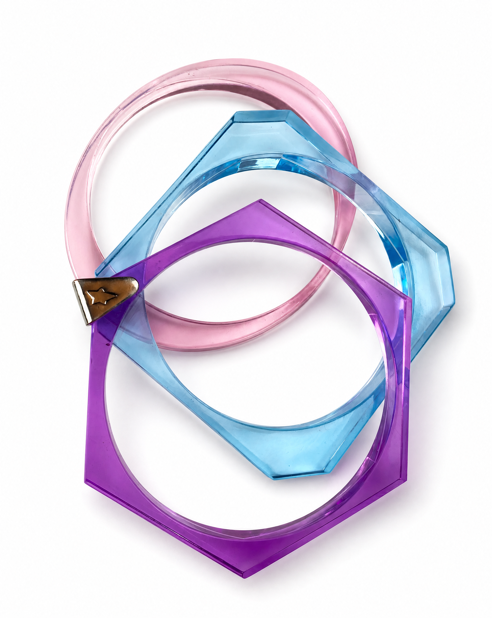 THIERRY MUGLER Perspex trio Bracelet 1980