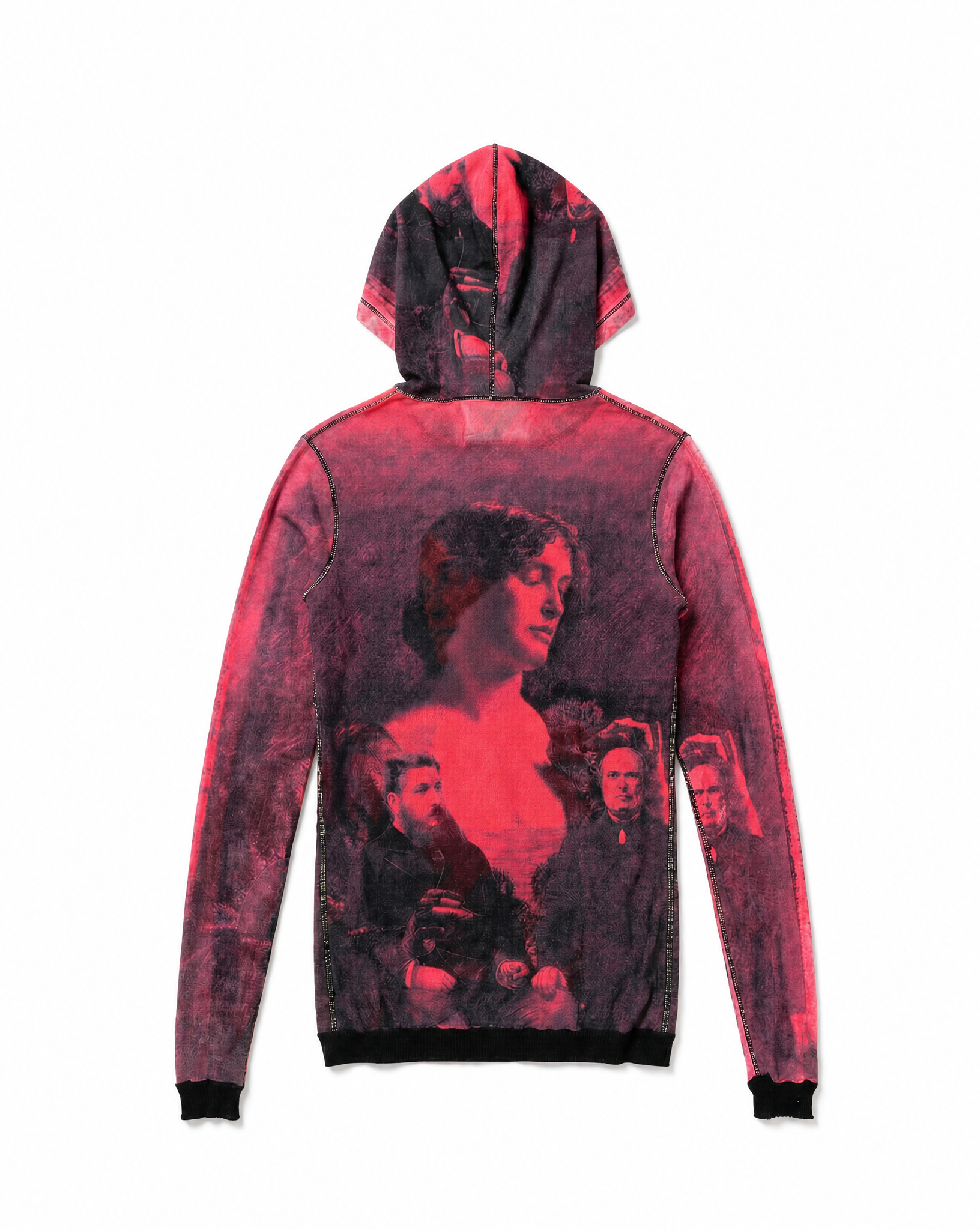 JEAN PAUL GAULTIER Printed mesh Hoodie FW 2003