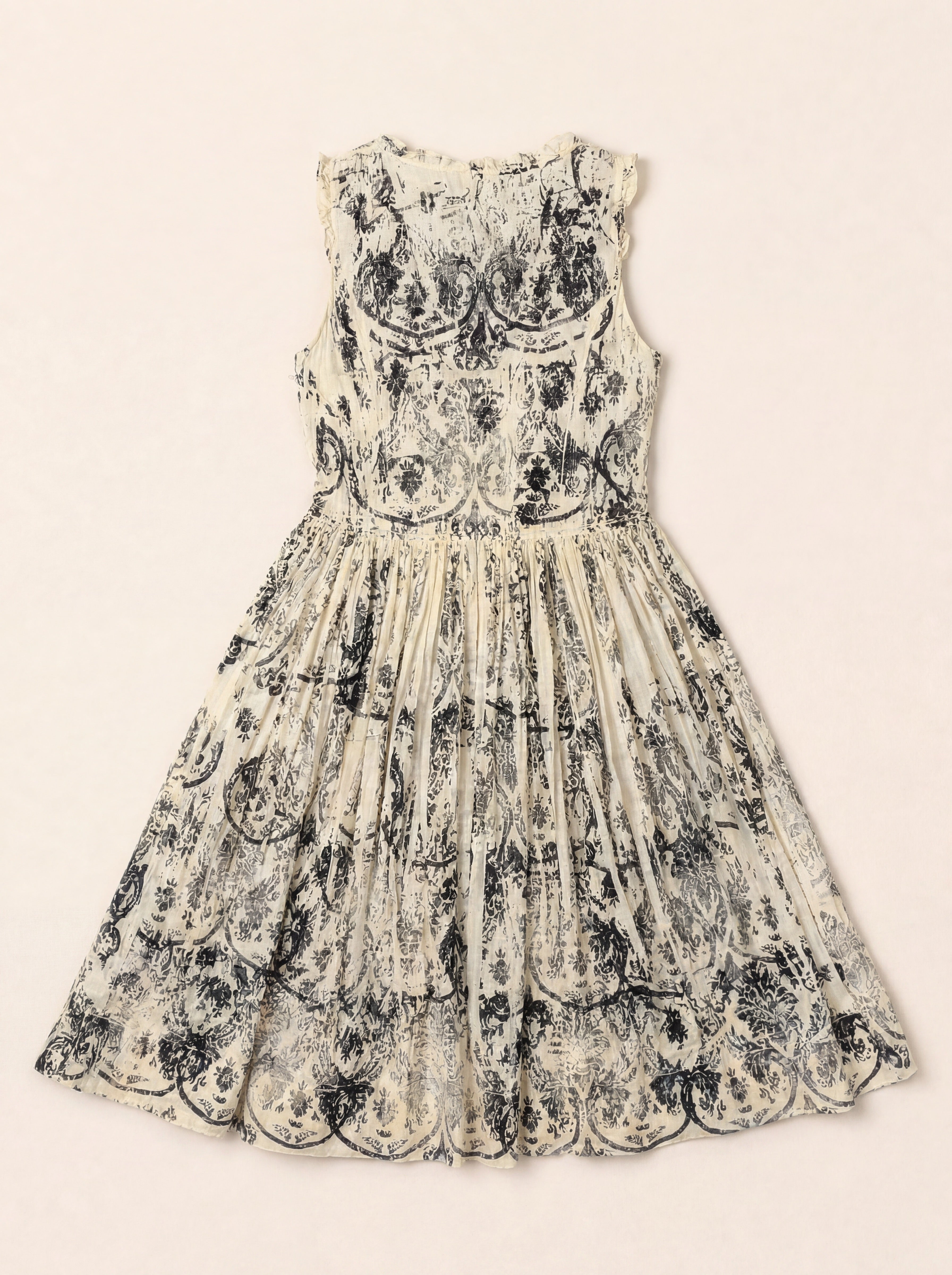 MIU MIU by Miuccia Prada Toile de Jouy Cotton Midi Dress SS 2002