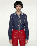 JEAN PAUL GAULTIER fringed denim shirt 1990