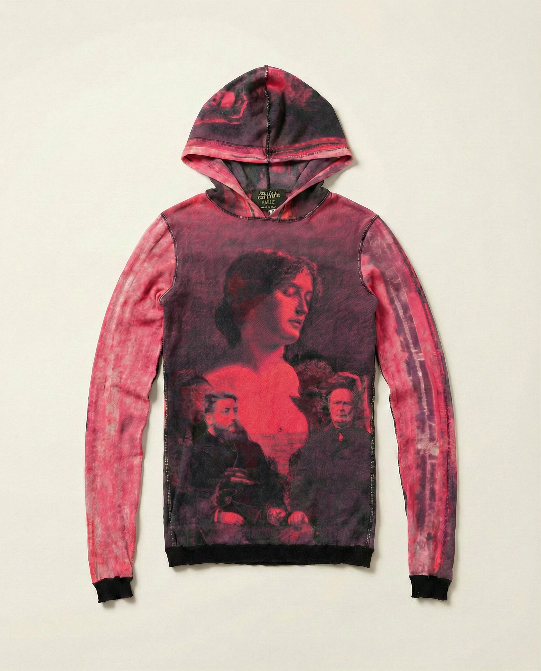 JEAN PAUL GAULTIER Printed mesh Hoodie FW 2003