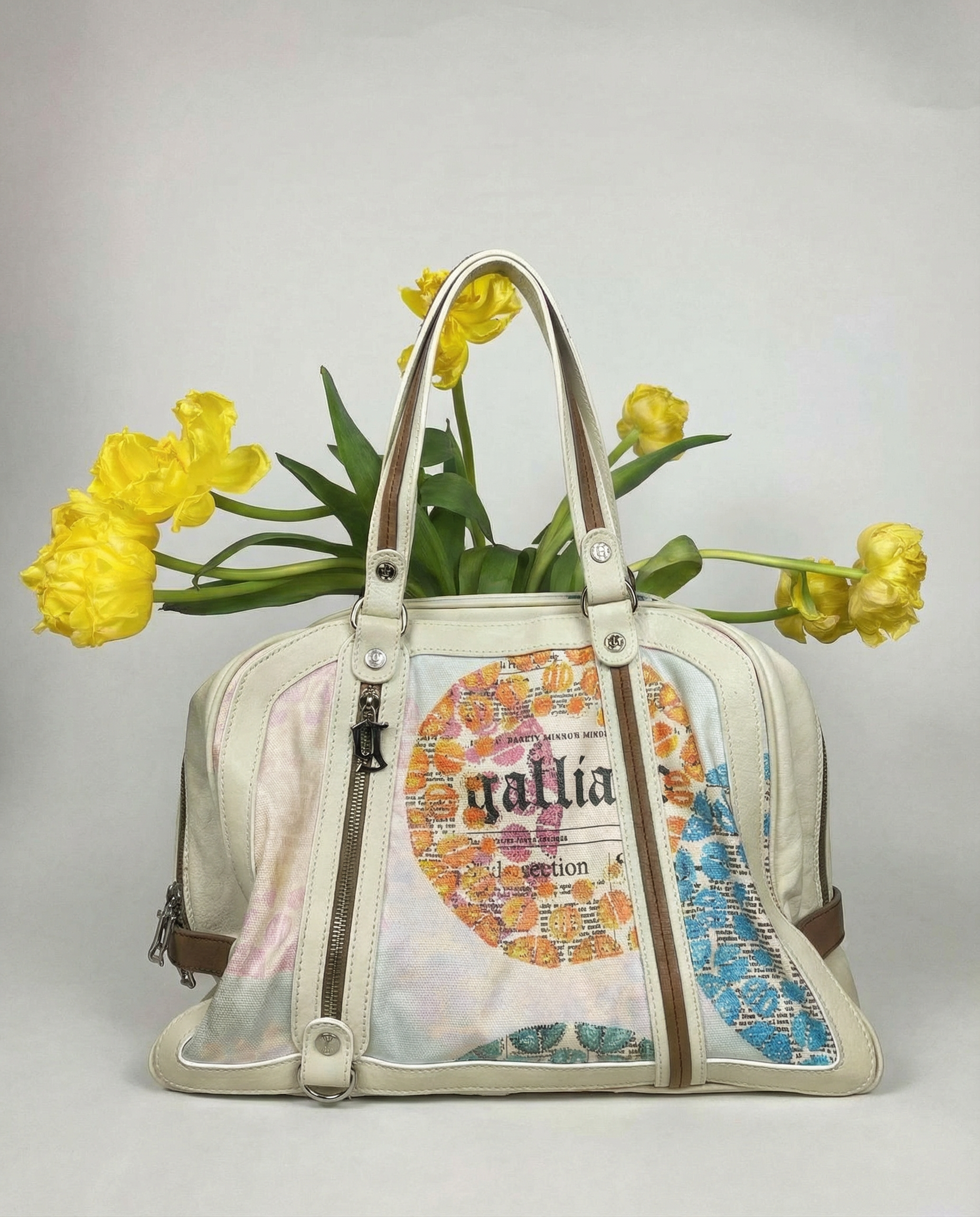 JOHN GALLIANO Newspaper Gazette Shoulder Bag 2000