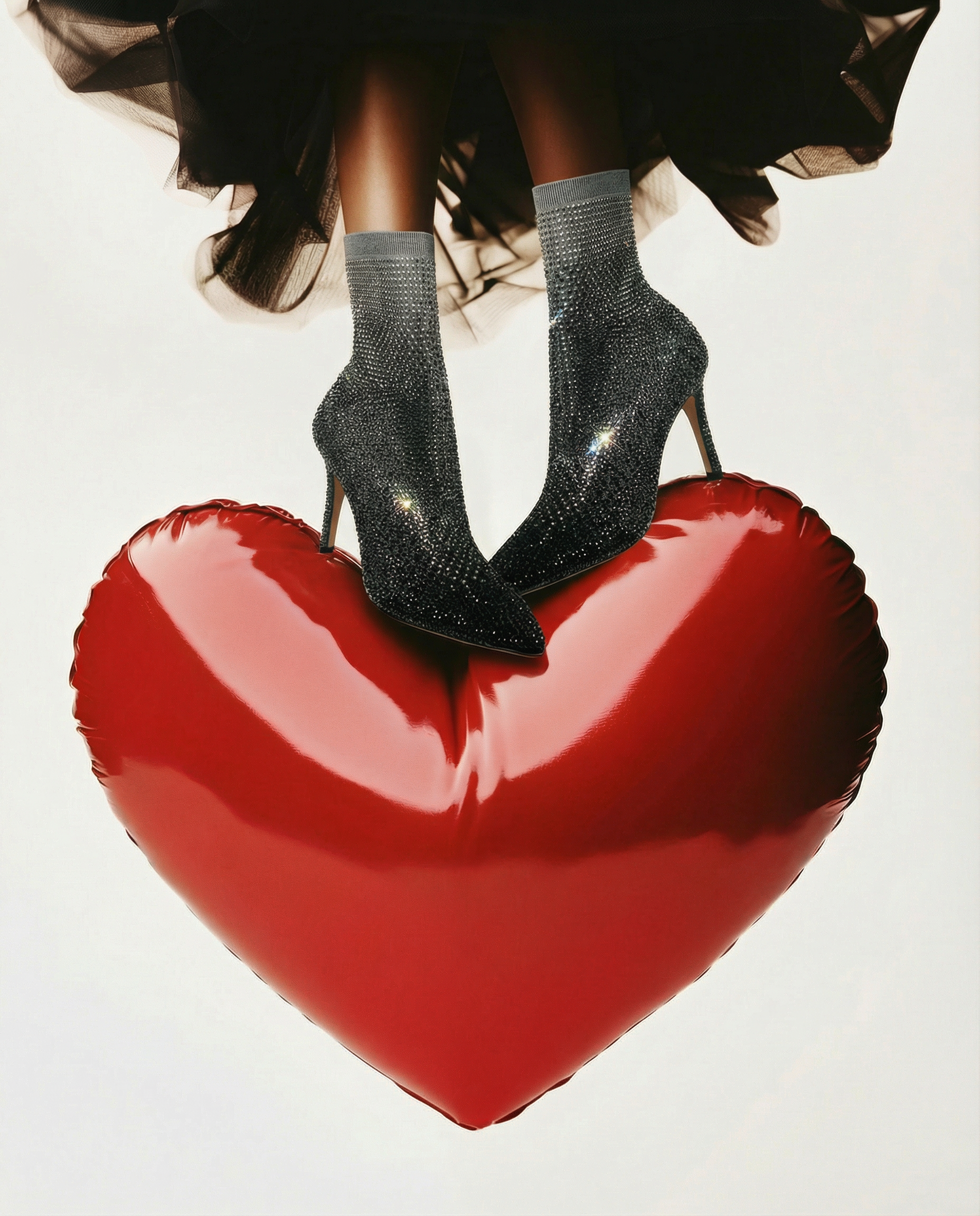 CASADEI Pull On Gradient Crystal Ankle Sock Booties size 39