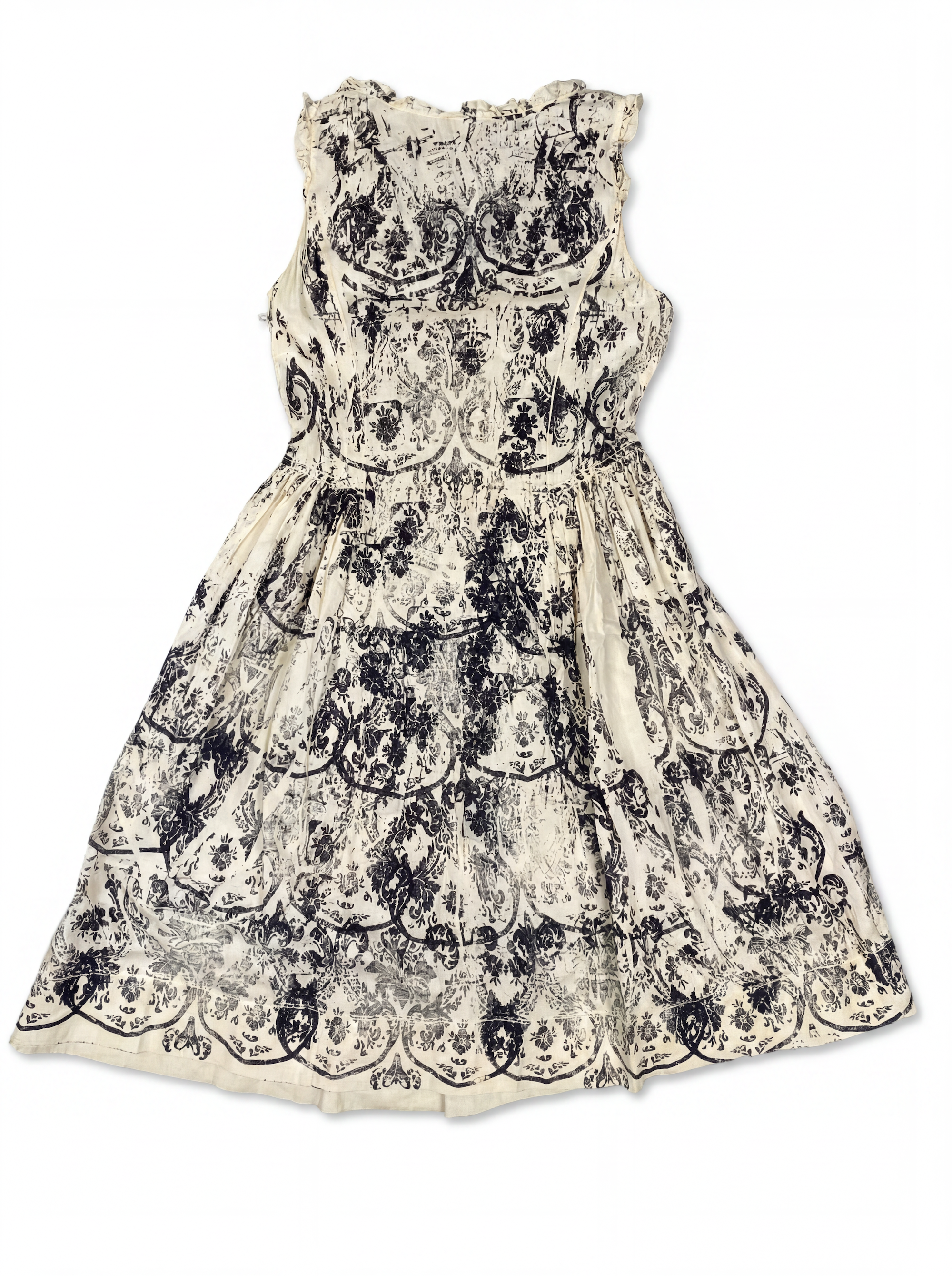 MIU MIU by Miuccia Prada Toile de Jouy Cotton Midi Dress SS 2002
