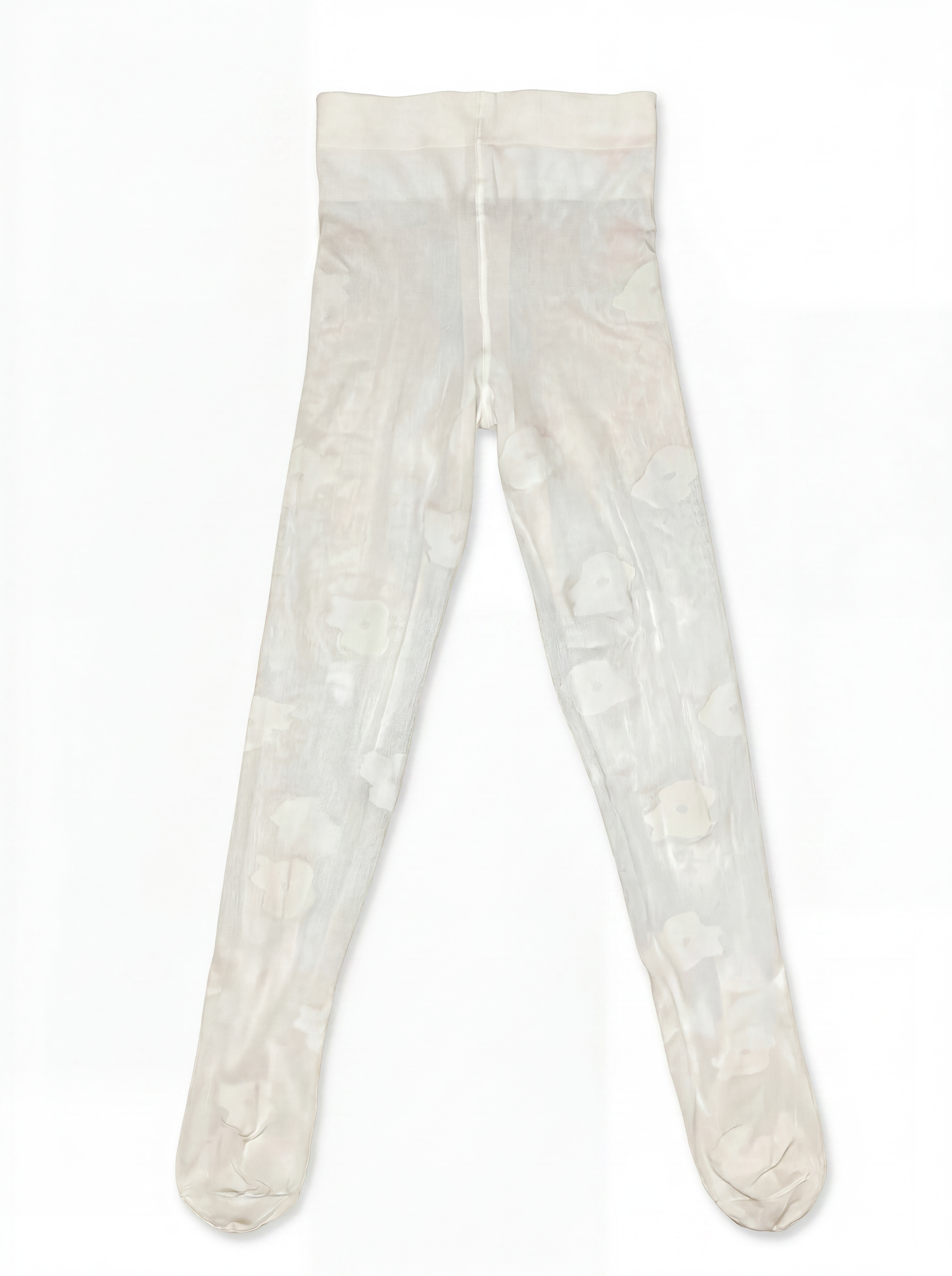 COURREGES Vintage Abstract floral Sheer Mock Turtleneck & Tights Set