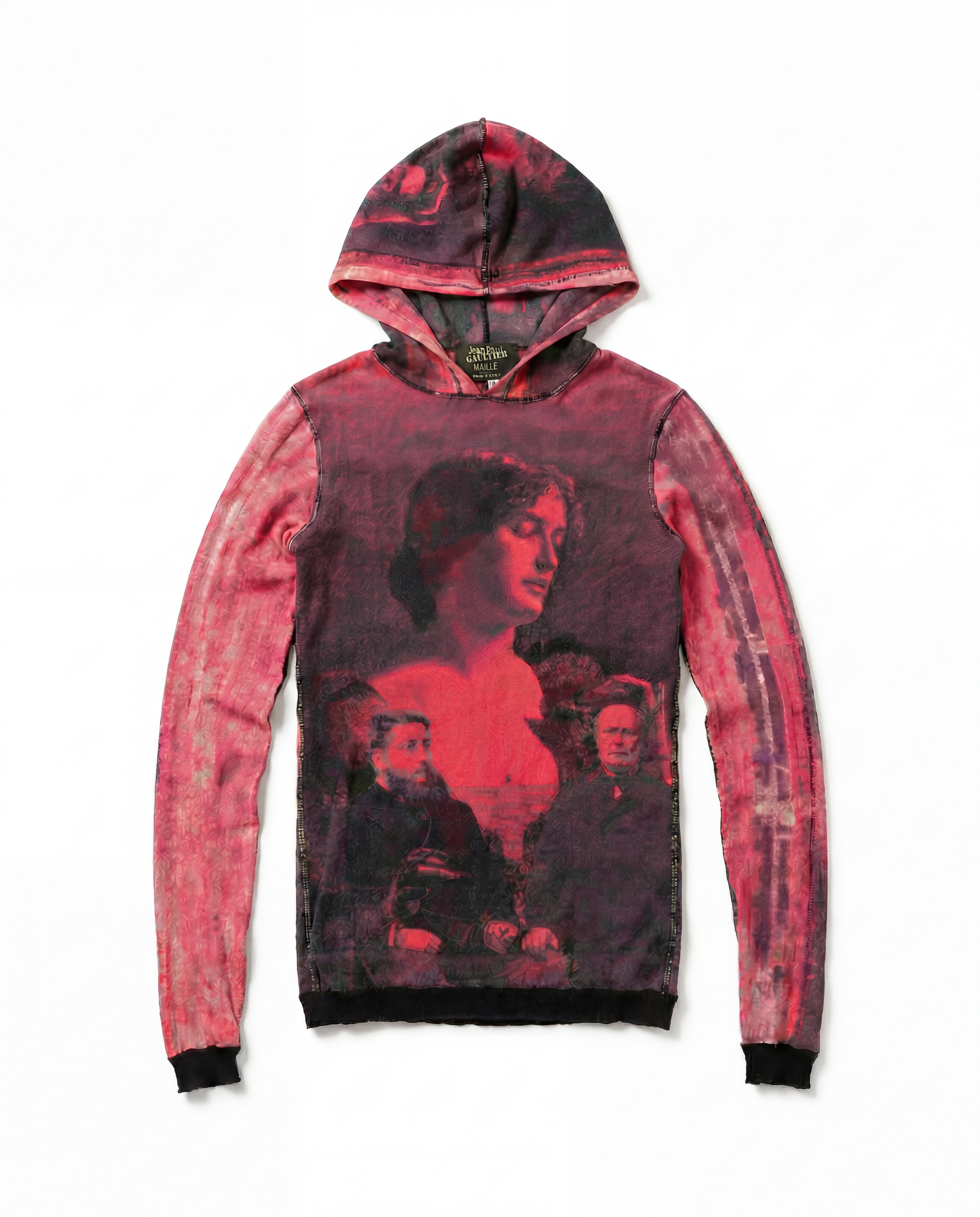 JEAN PAUL GAULTIER Printed mesh Hoodie FW 2003