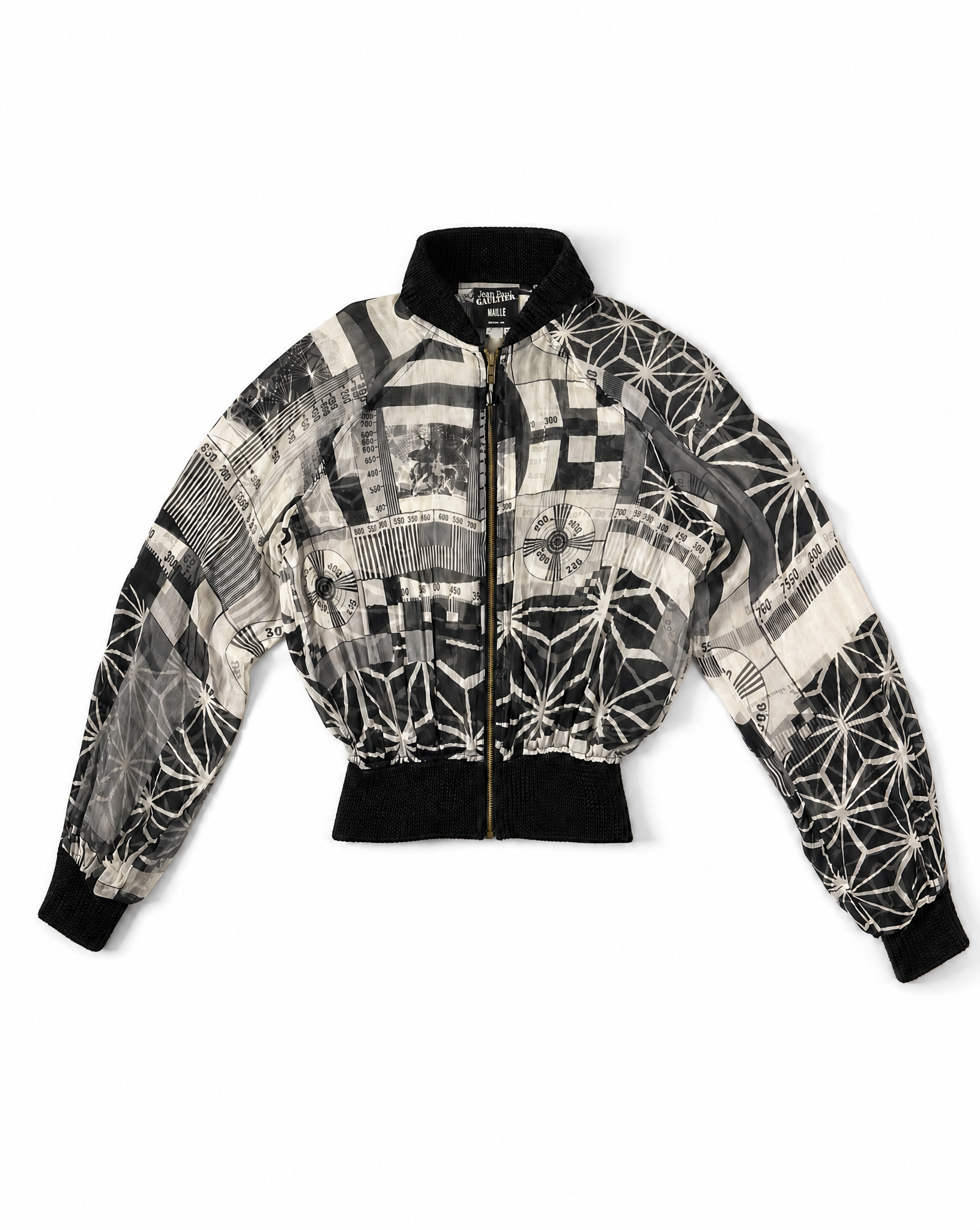 JEAN PAUL GAULTIER Rare Graphic print silk Bomber Jacket