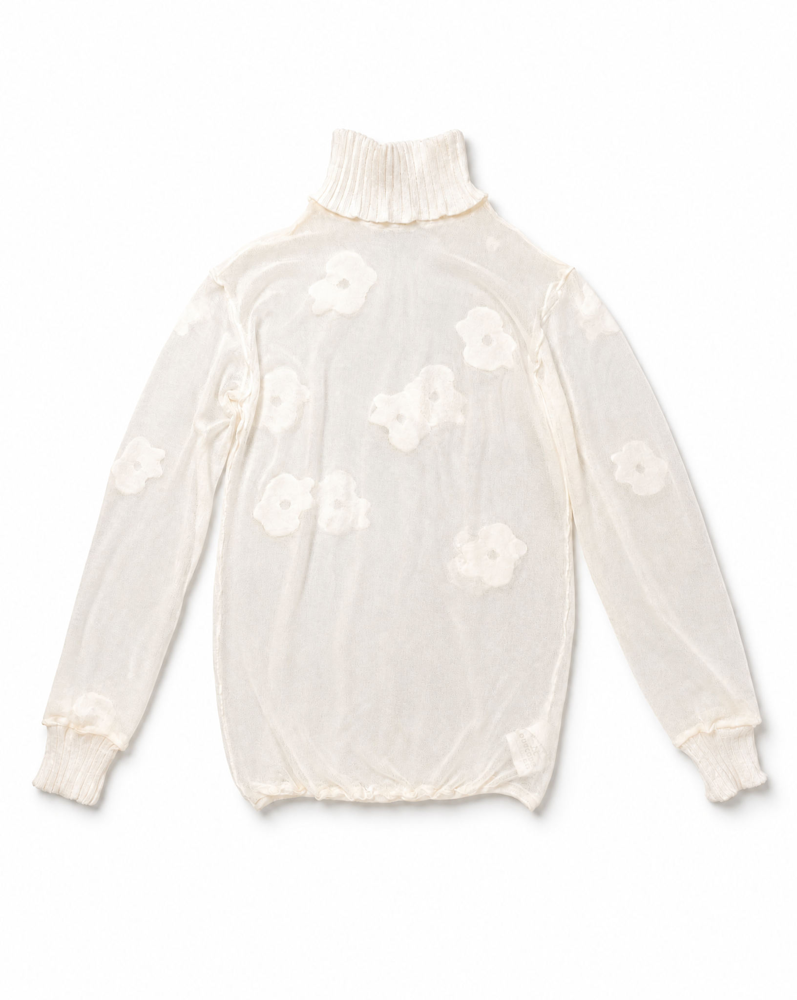 COURREGES Vintage Abstract floral Sheer Mock Turtleneck & Tights Set