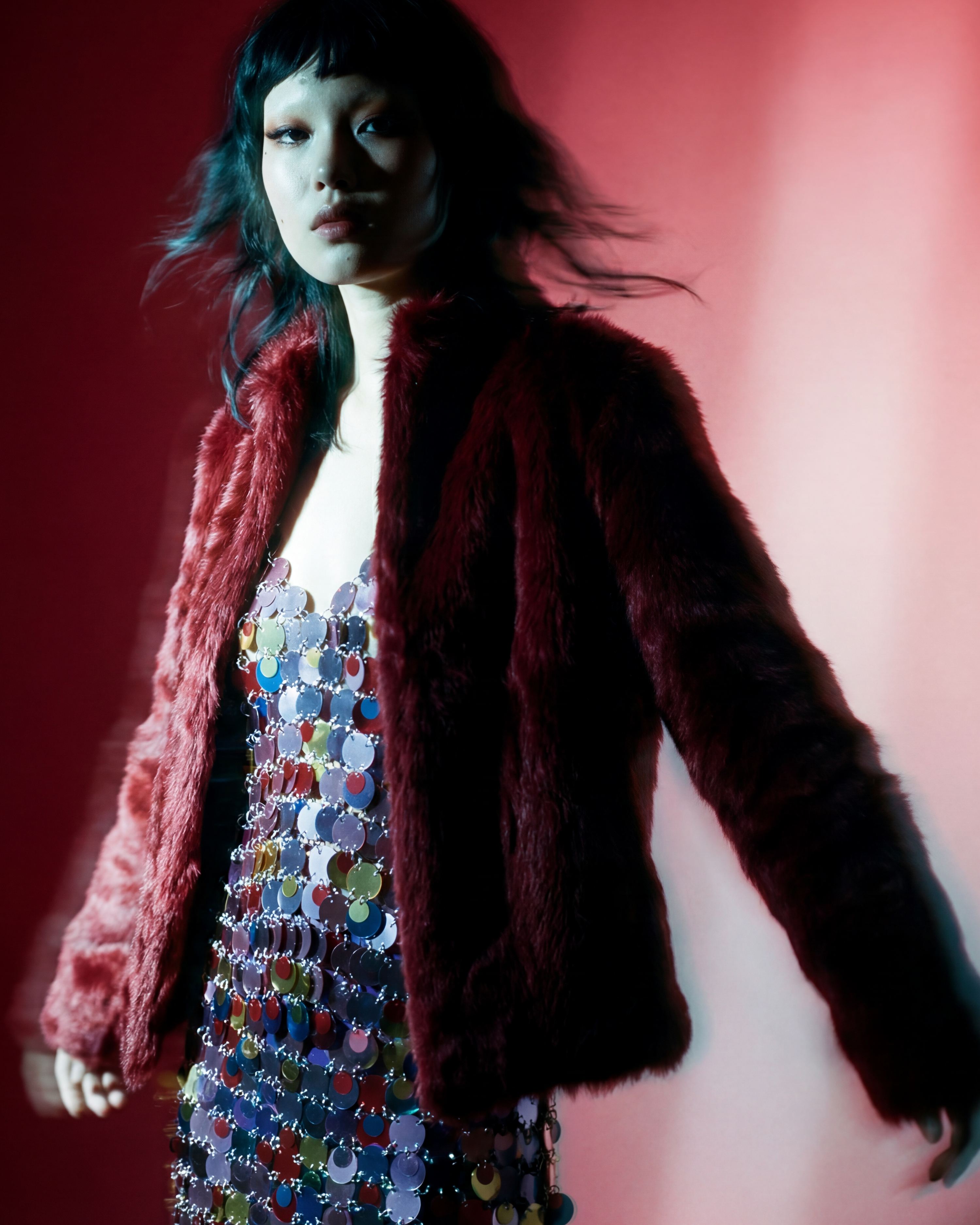 CERRUTI 1881 Vintage red fur Tailored Jacket circa 2000