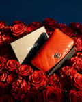 CHANEL Red Lambskin Leather Wallet