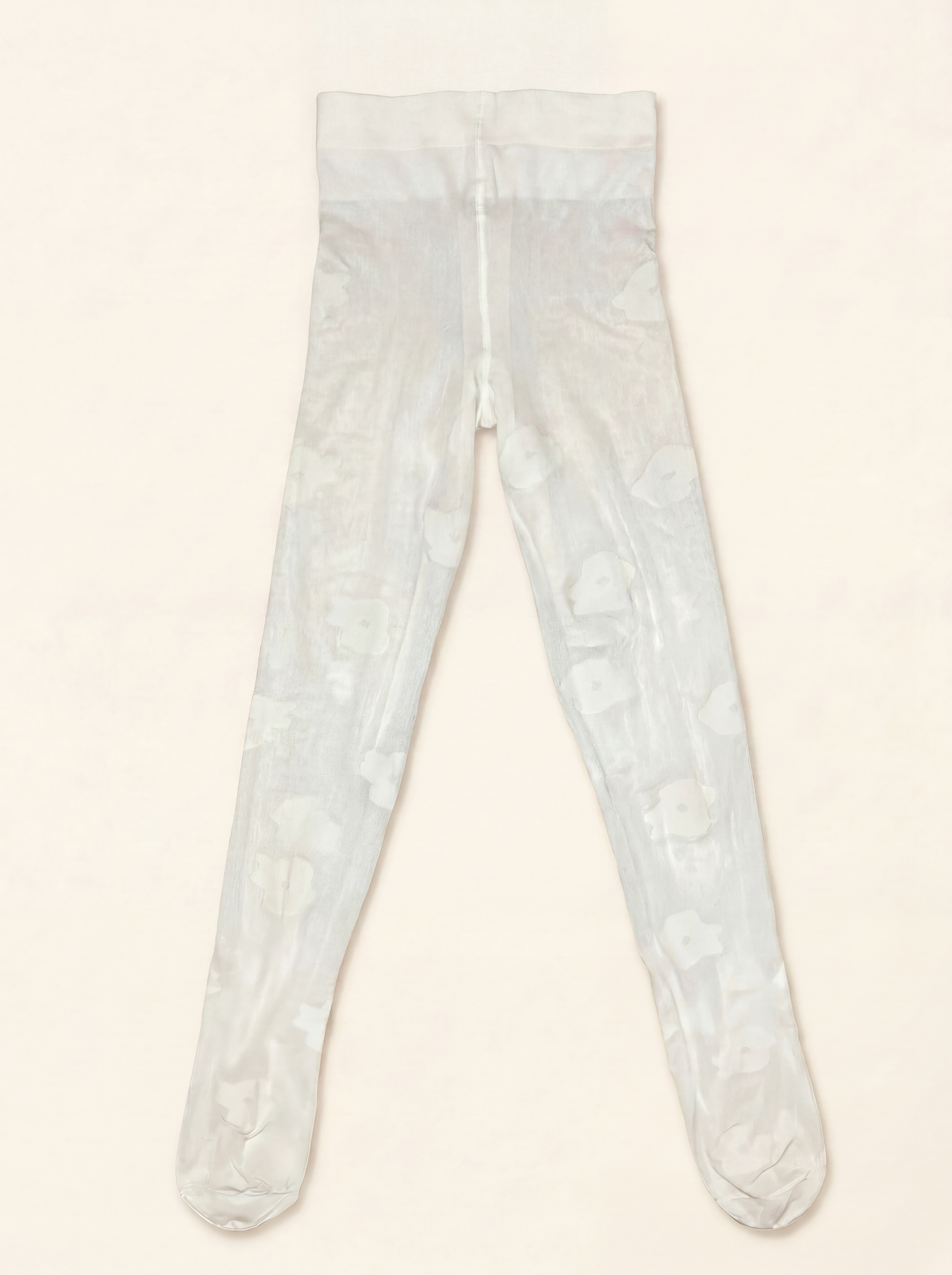 COURREGES Vintage Abstract floral Sheer Mock Turtleneck & Tights Set