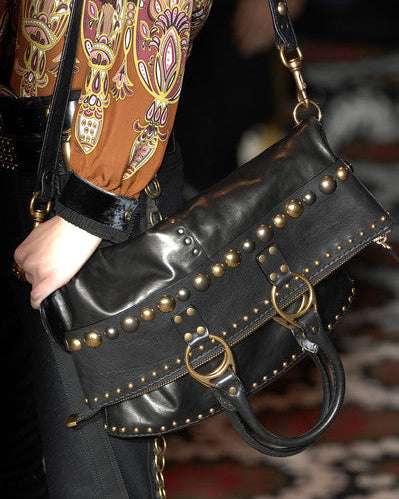 GUCCI Runway Large black studded Babouska Bag FW 2008