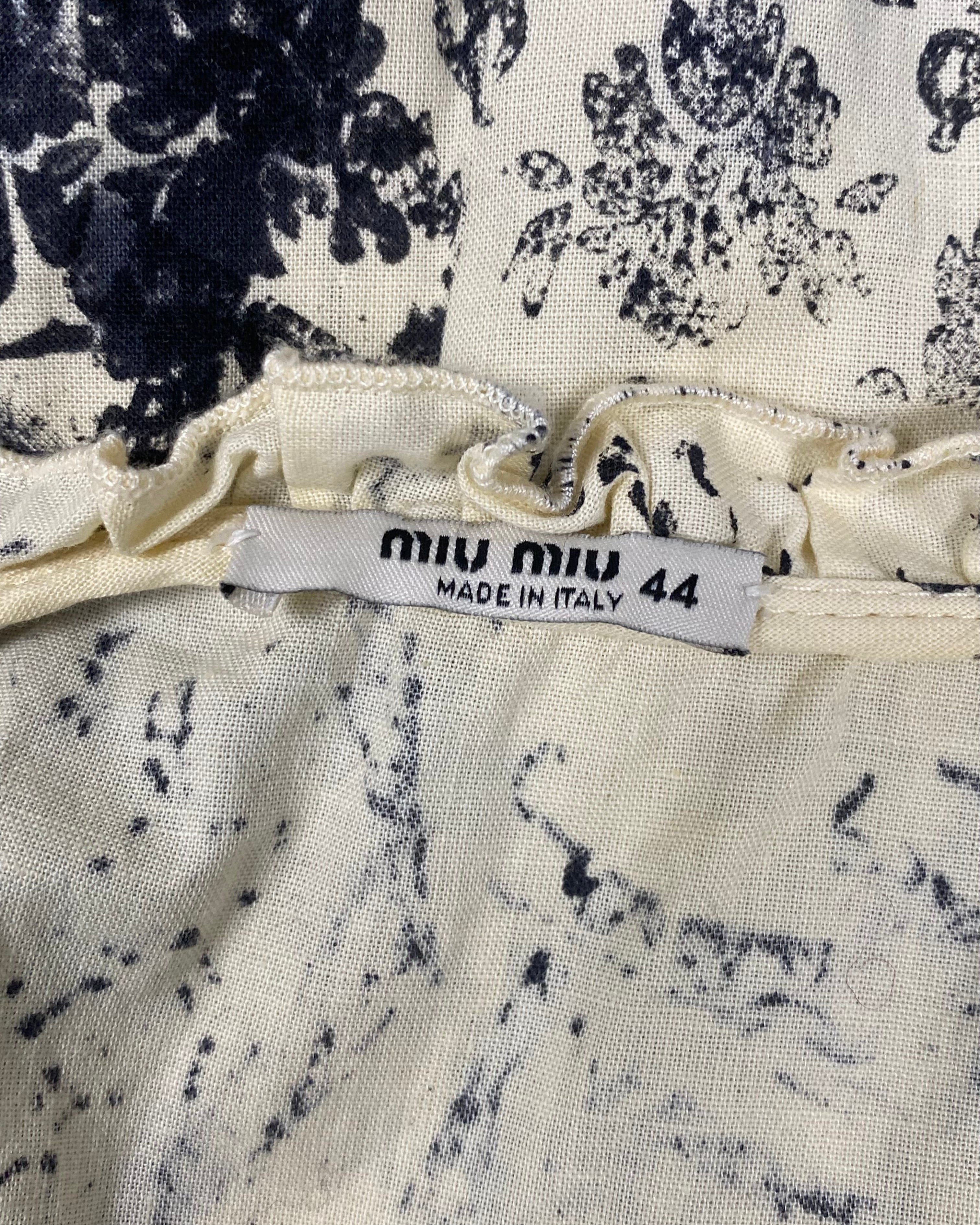 MIU MIU by Miuccia Prada Toile de Jouy Cotton Midi Dress SS 2002