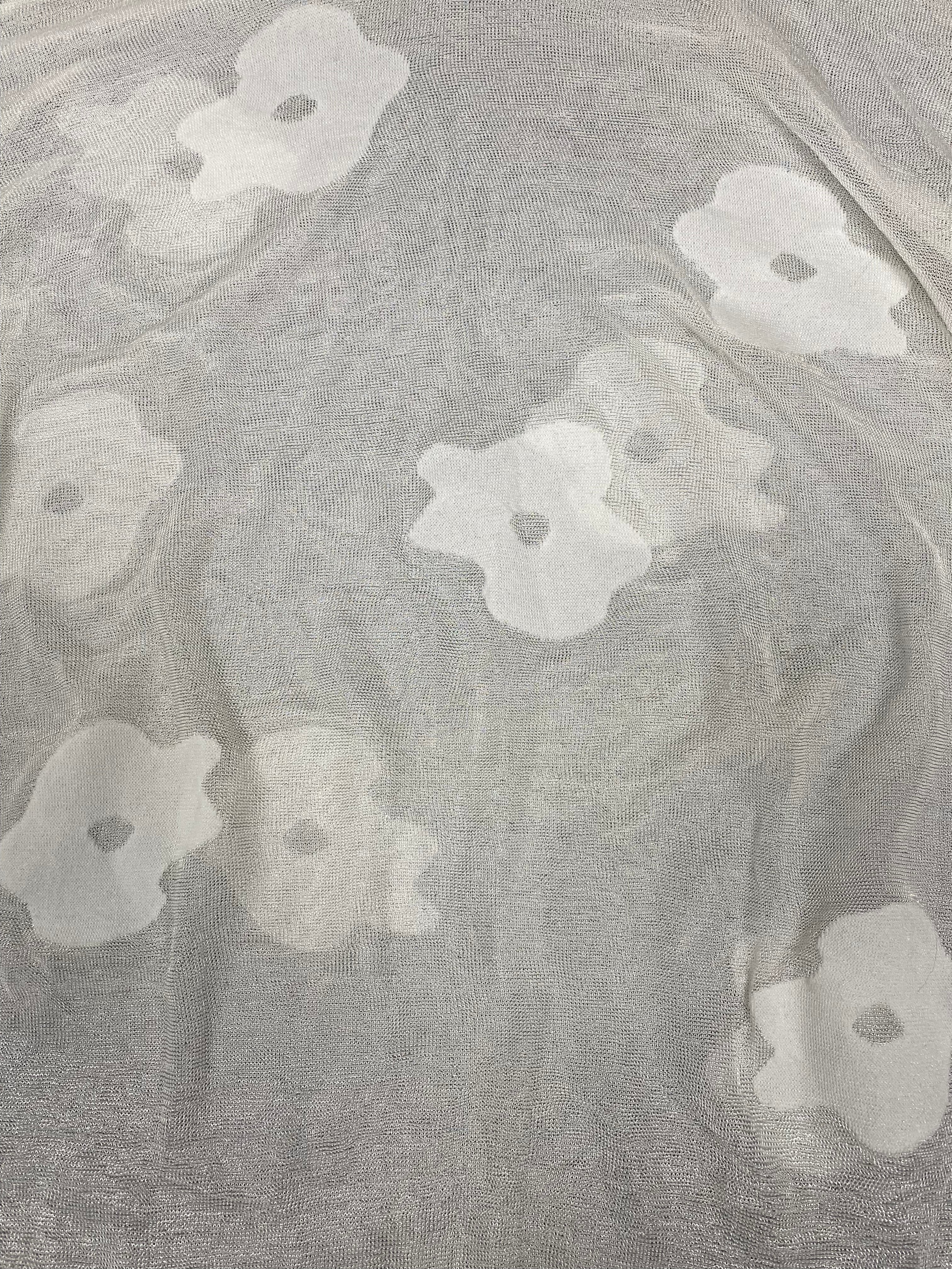 COURREGES Vintage Abstract floral Sheer Mock Turtleneck & Tights Set