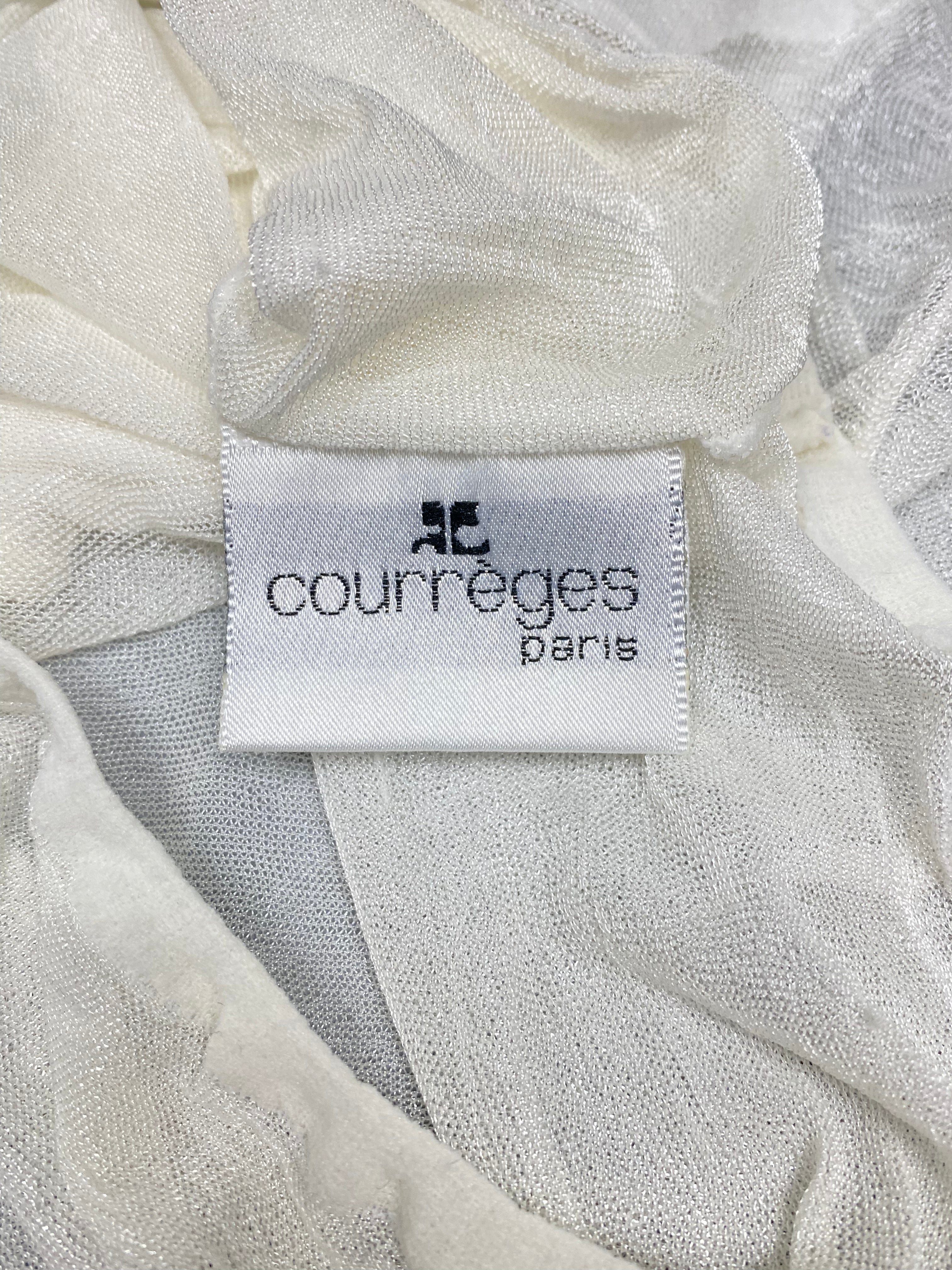 COURREGES Vintage Abstract floral Sheer Mock Turtleneck & Tights Set
