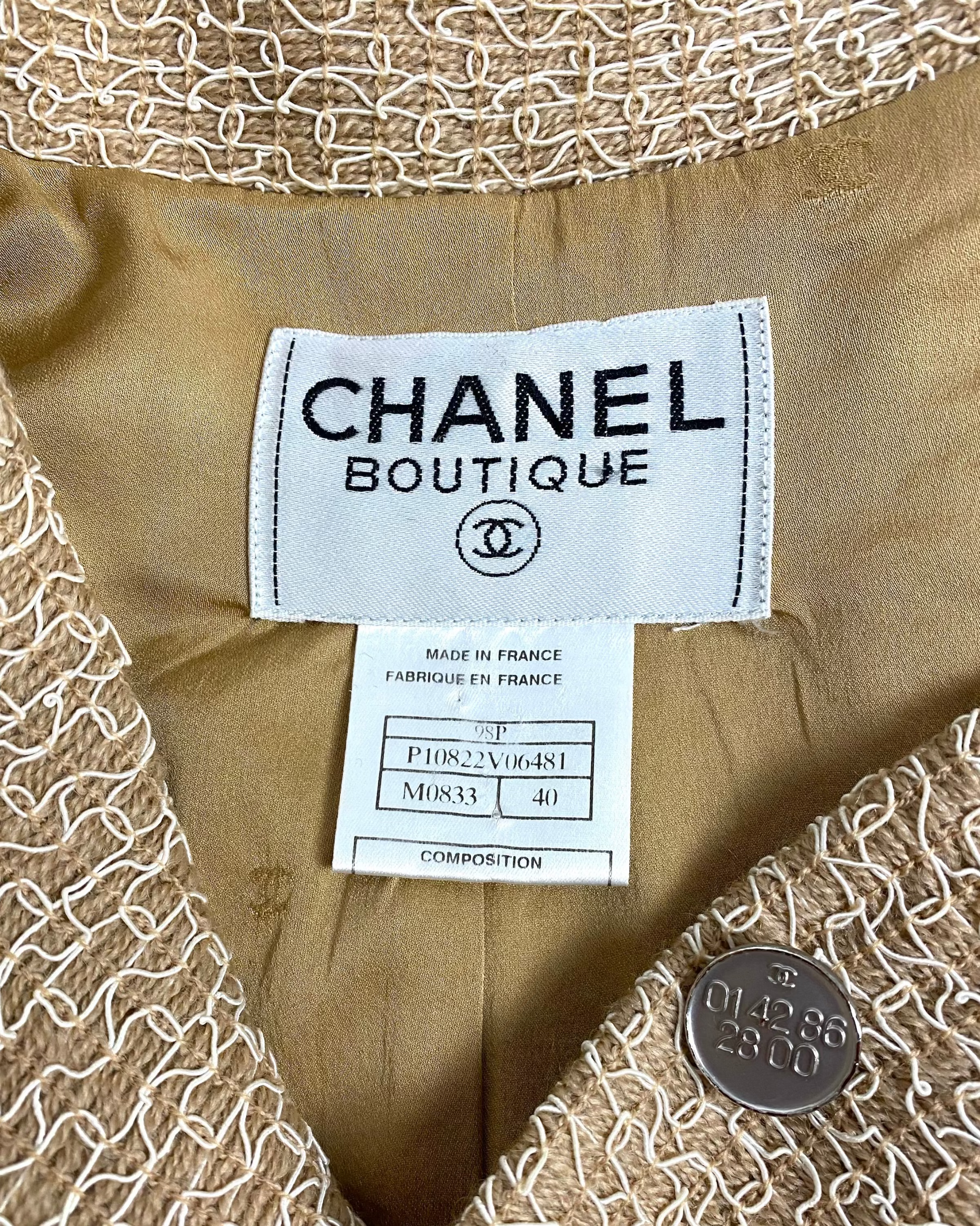 CHANEL Wool Blend Ensemble Jacket & Trousers Set Circa 1990