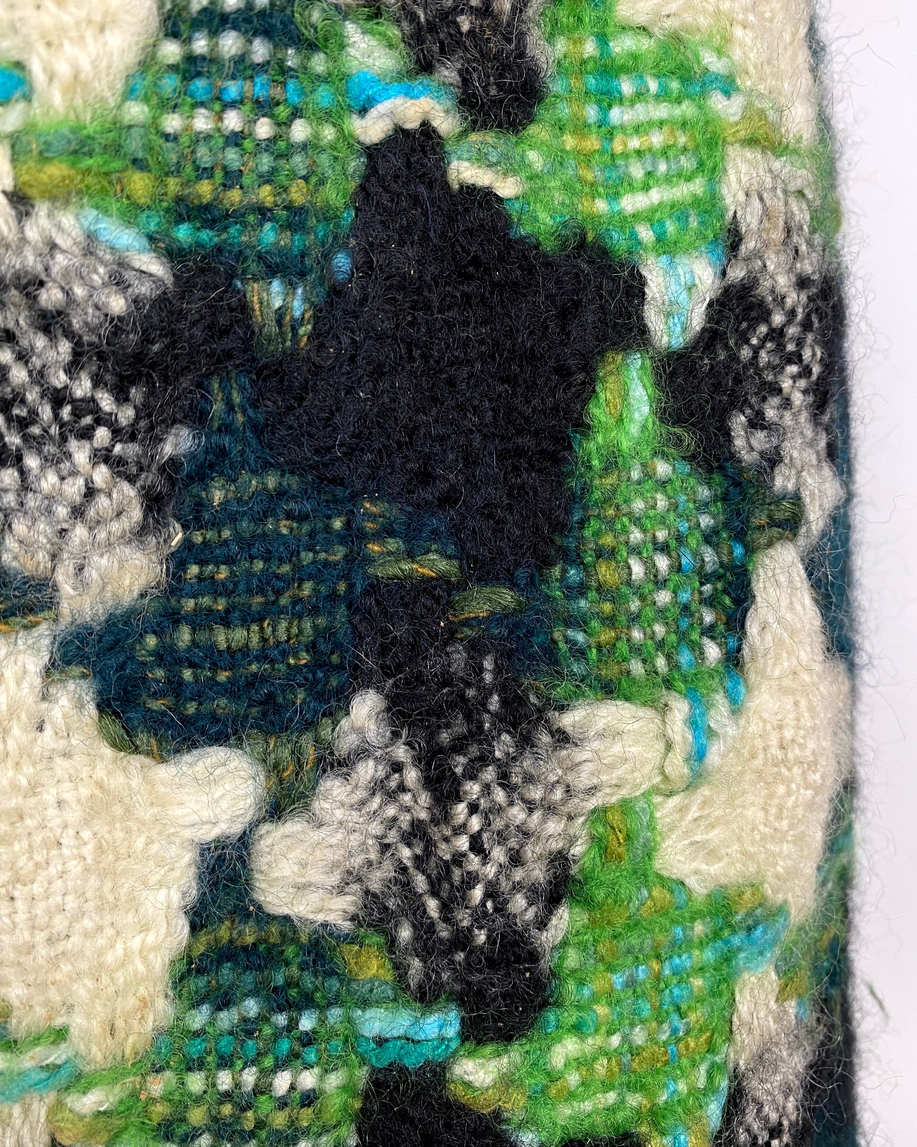 CARVEN handwoven houndstooth tweed midi skirt 1960