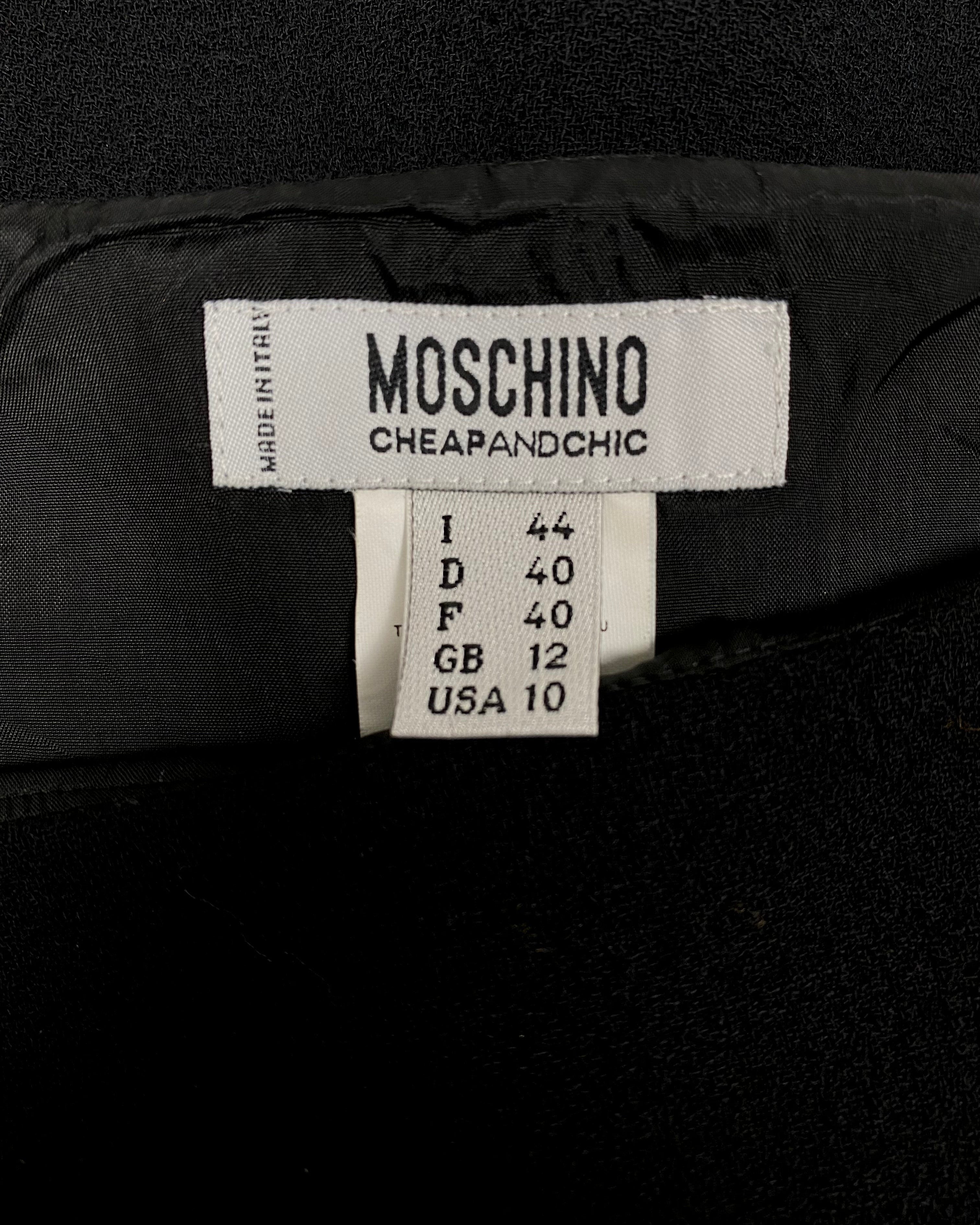 MOSCHINO Cheap & Chic hand embroidered skirt FW 2001