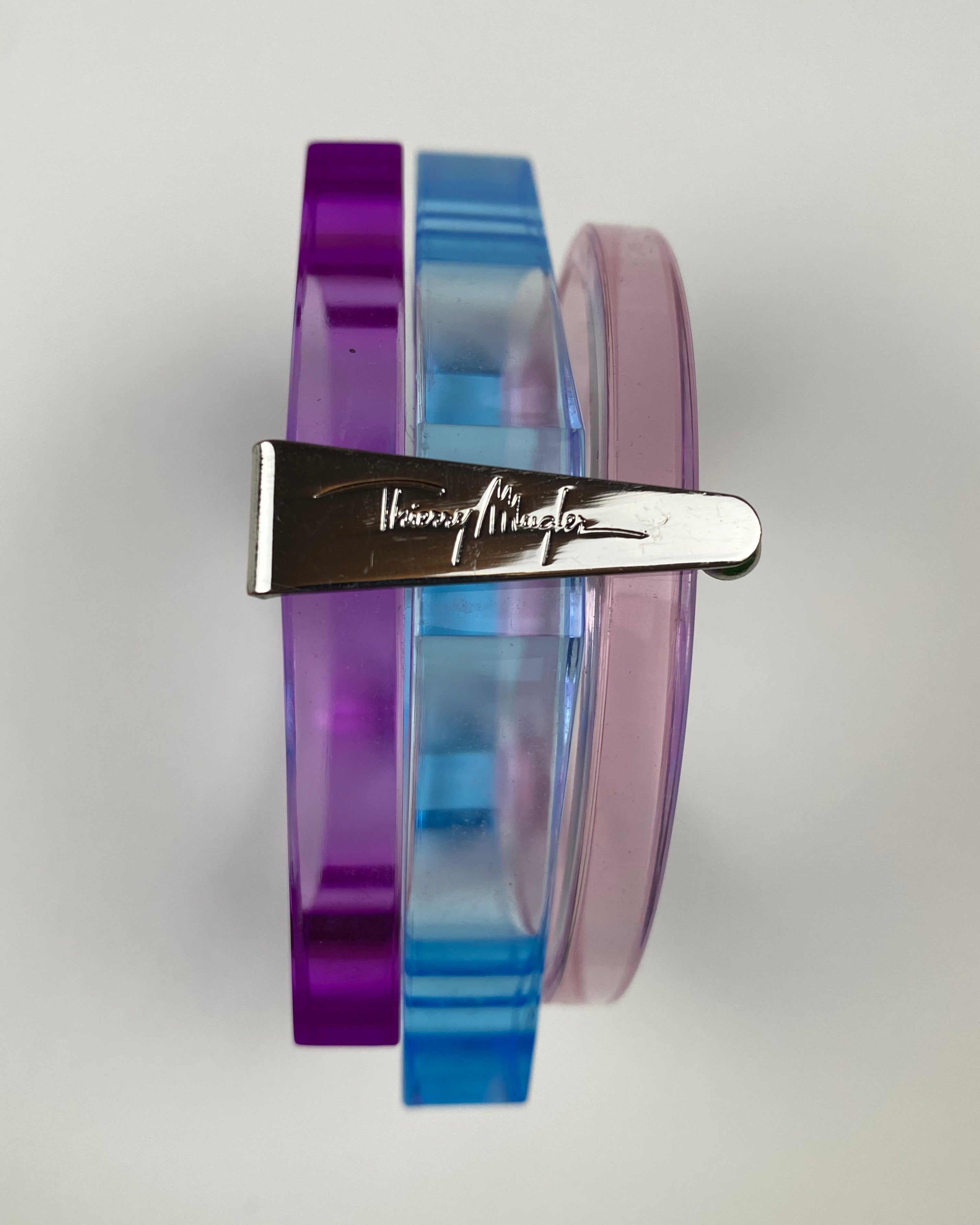 THIERRY MUGLER Perspex trio Bracelet 1980