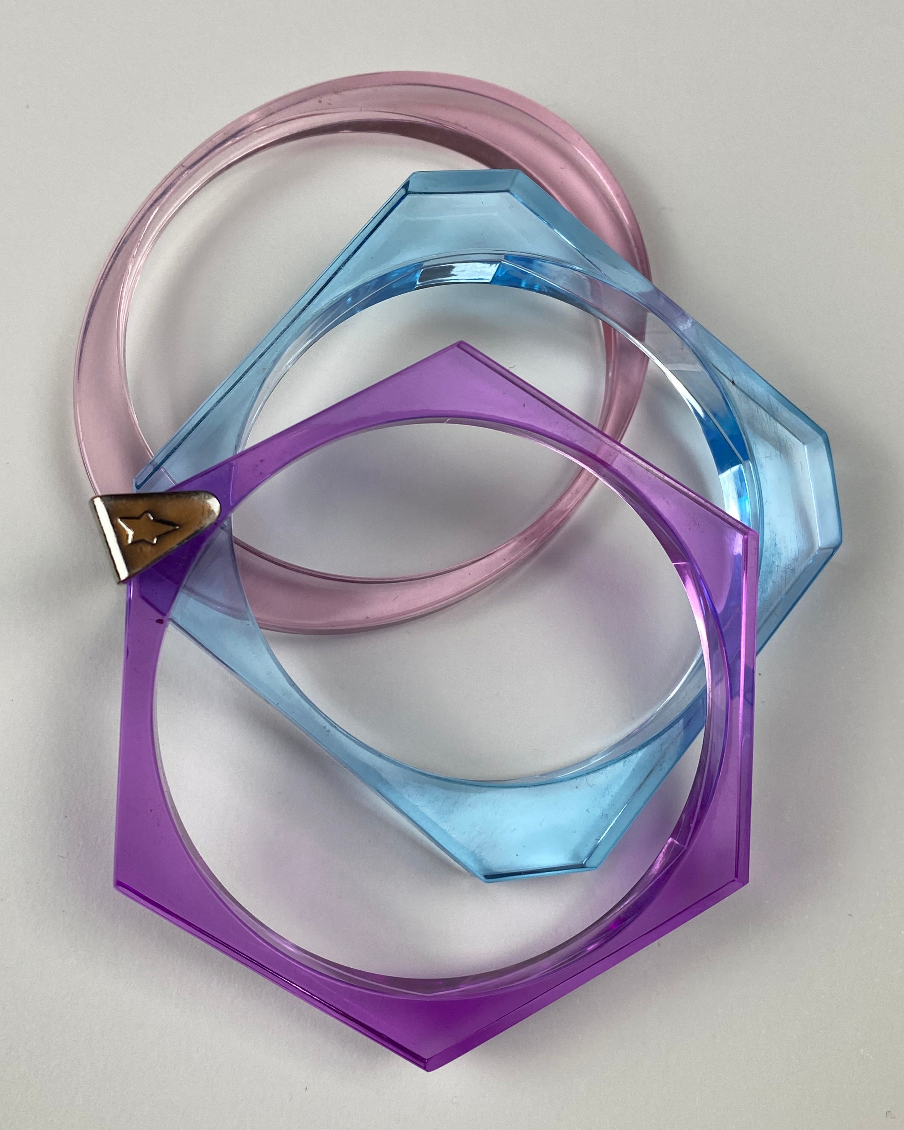 THIERRY MUGLER Perspex trio Bracelet 1980
