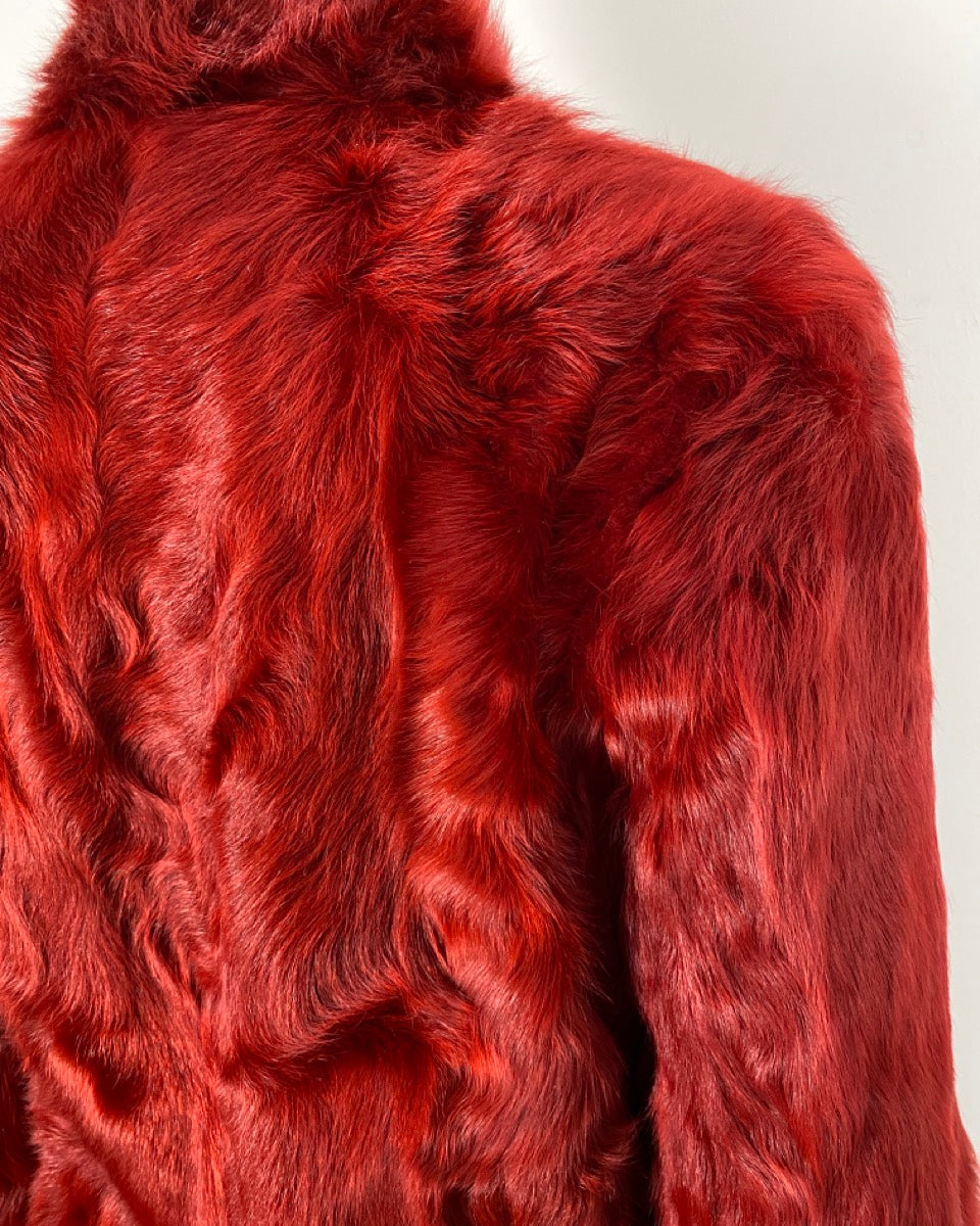 CERRUTI 1881 Vintage red fur Tailored Jacket circa 2000
