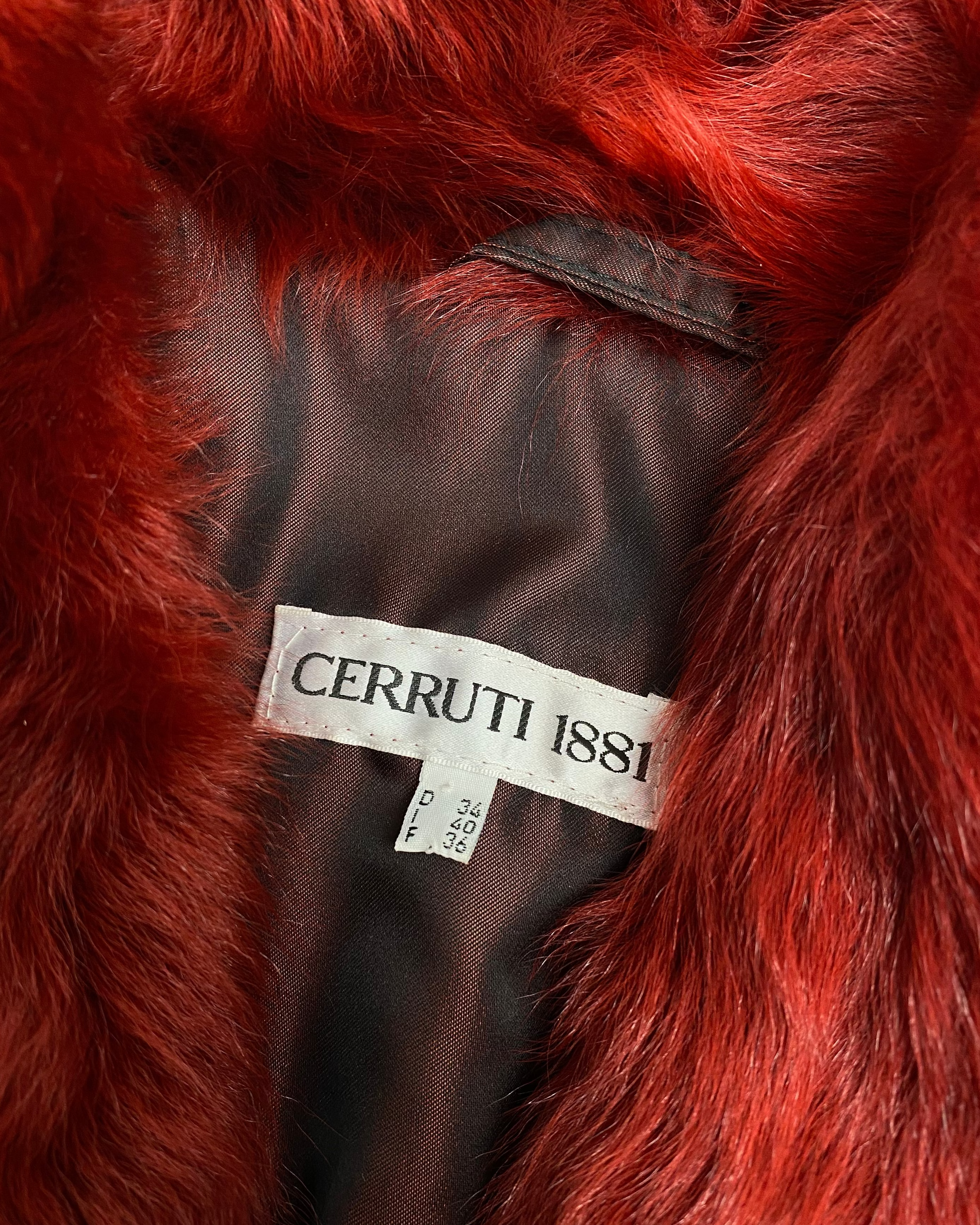 CERRUTI 1881 Vintage red fur Tailored Jacket circa 2000