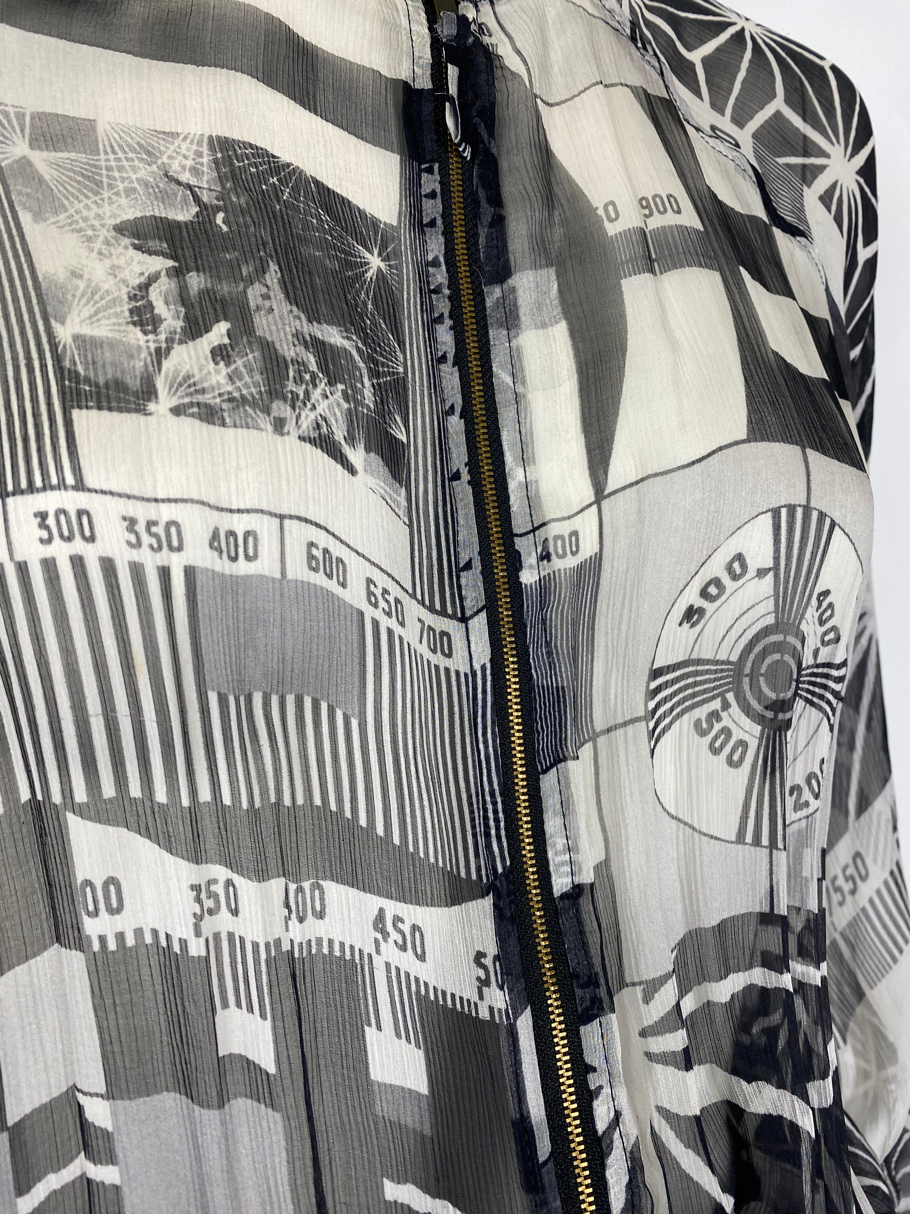 JEAN PAUL GAULTIER Rare Graphic print silk Bomber Jacket