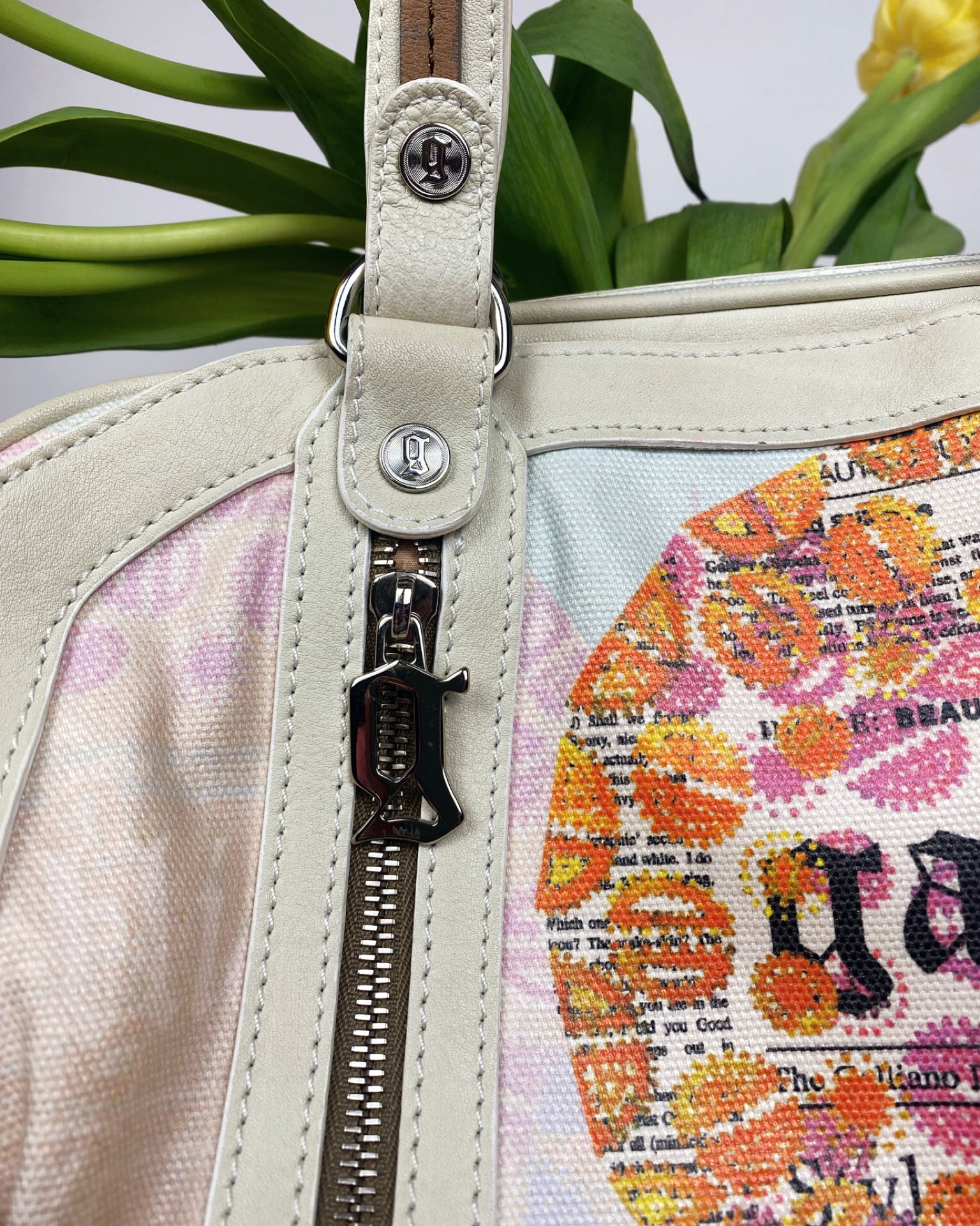 JOHN GALLIANO Newspaper Gazette Shoulder Bag 2000