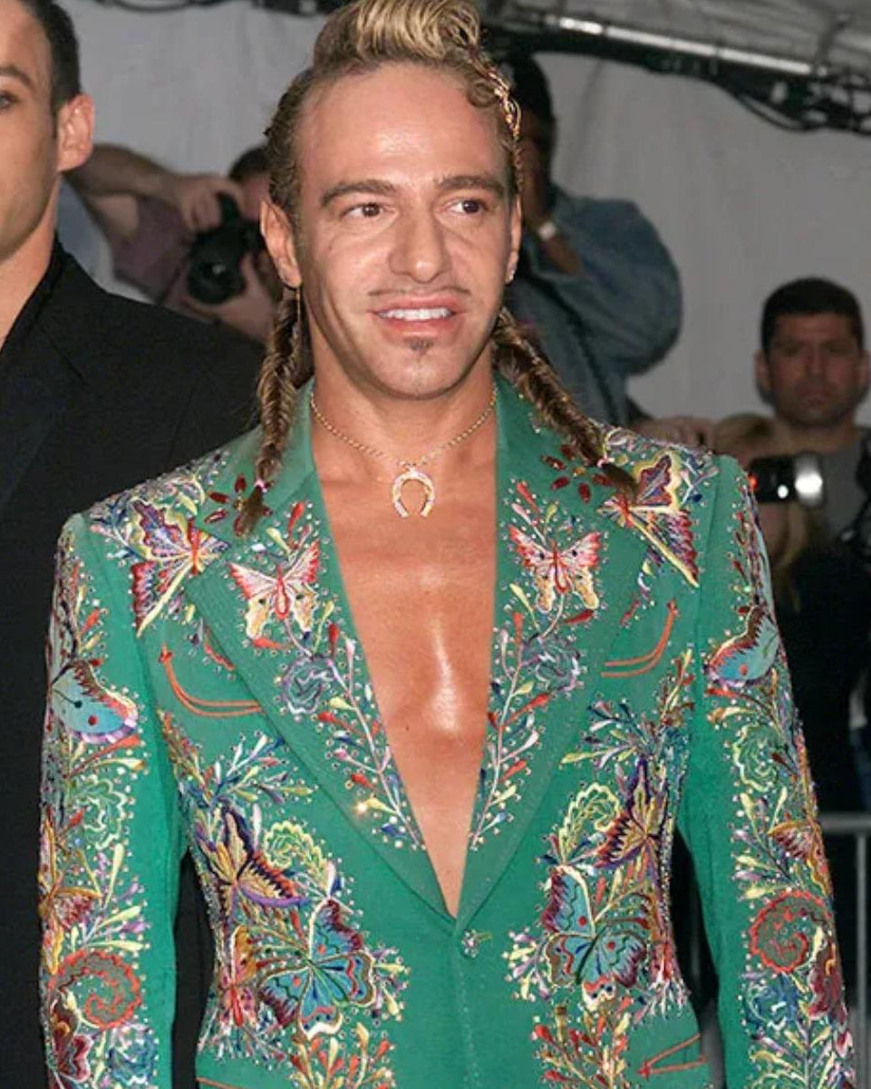 CHRISTIAN DIOR by John Galliano Embroidered Linen Pants SS 2002