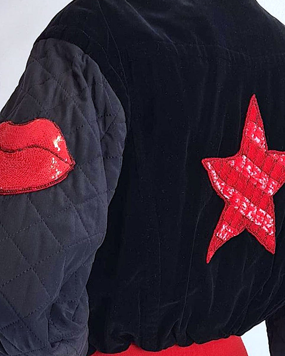 ESCADA Embellished Velvet Bomber Jacket circa 1990