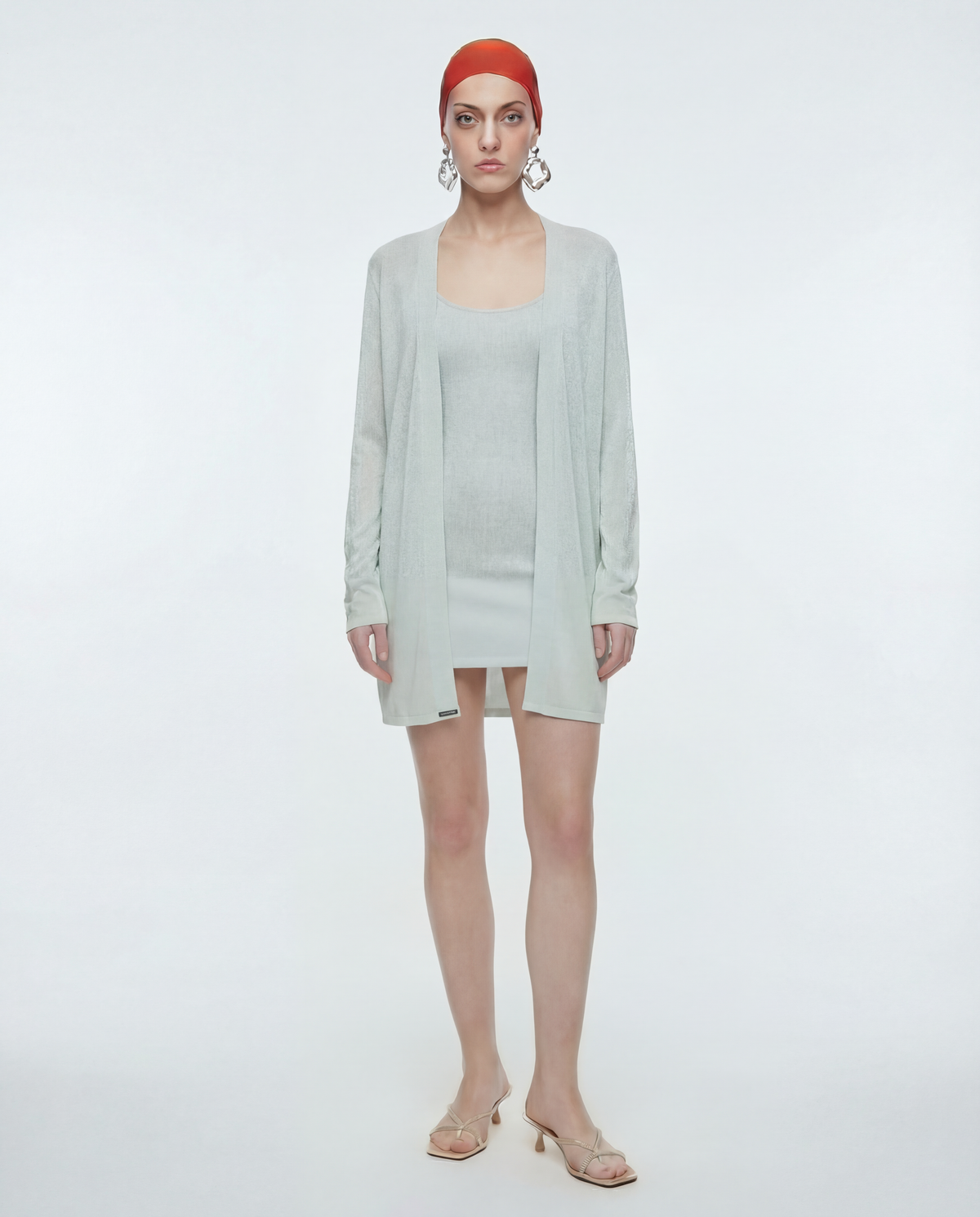 CHANEL Iridescent Mini Dress & Cardigan Set Ensemble circa 2000