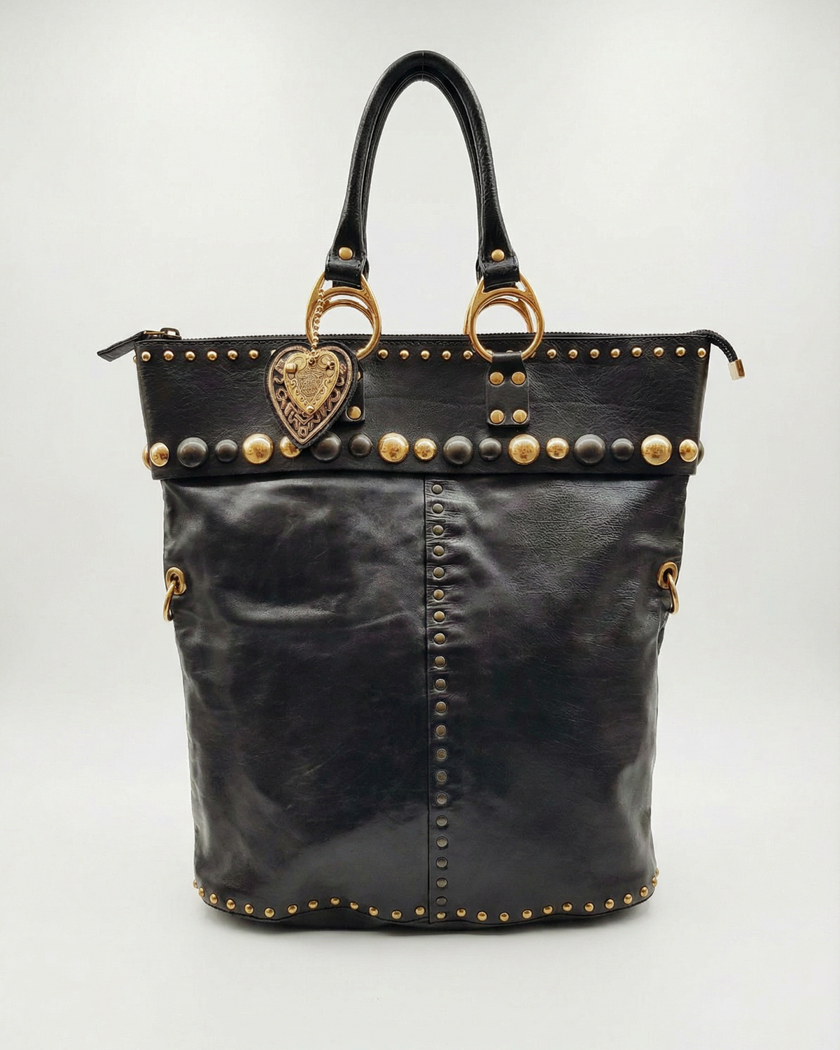 GUCCI Runway Large black studded Babouska Bag FW 2008