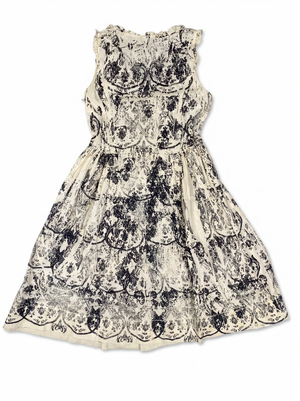 MIU MIU by Miuccia Prada Toile de Jouy Cotton Midi Dress SS 2002