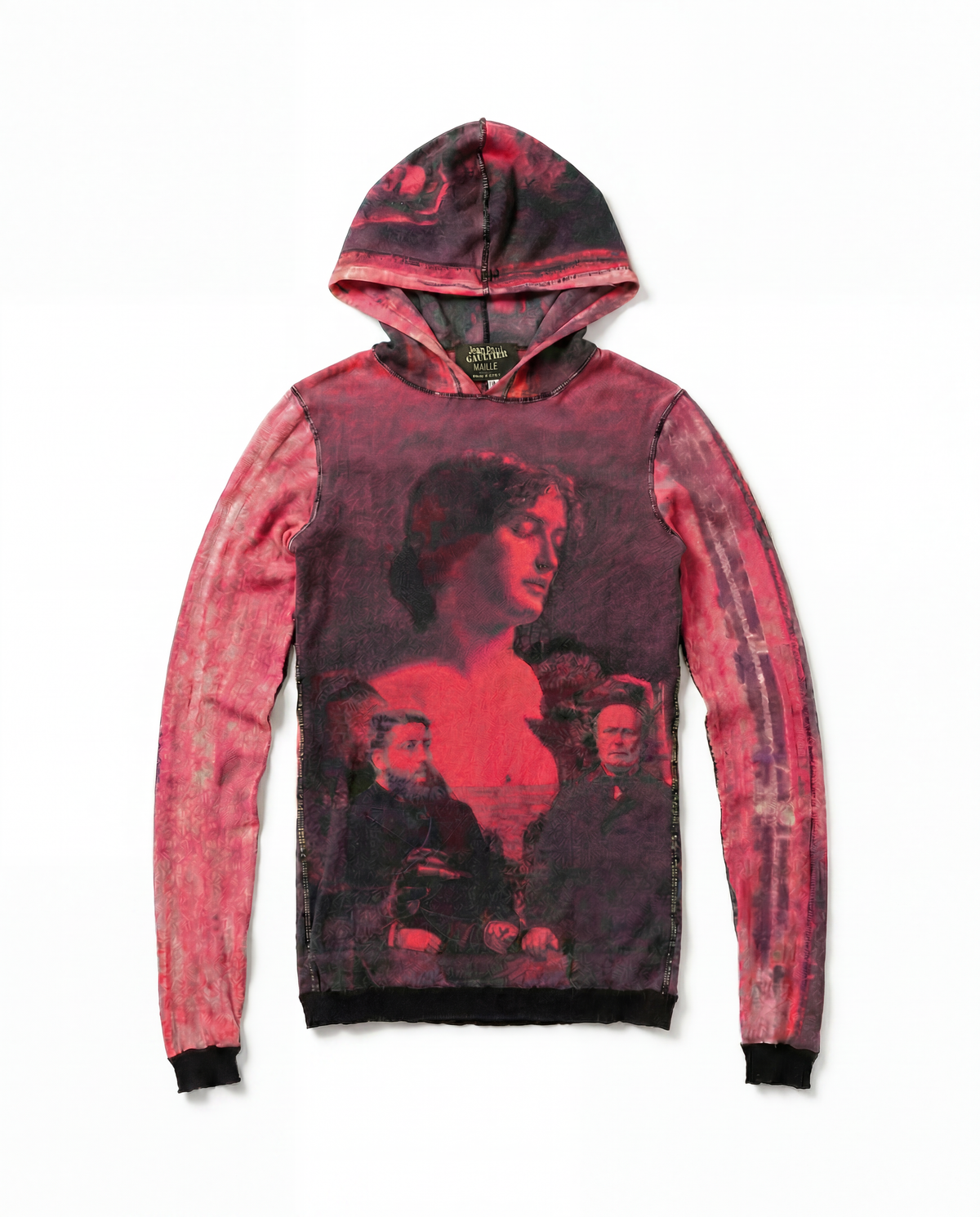 JEAN PAUL GAULTIER Printed mesh Hoodie FW 2003
