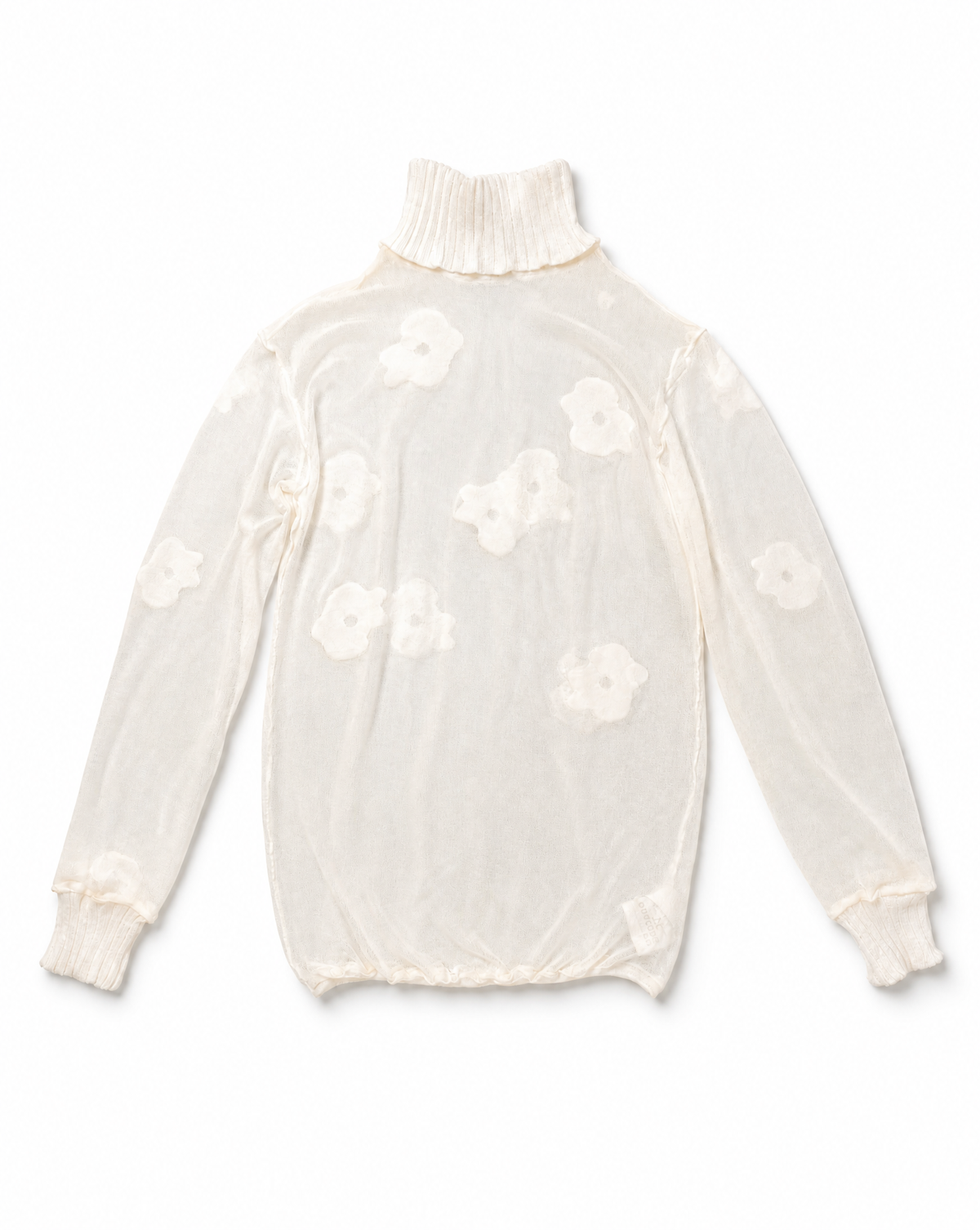 COURREGES Vintage Abstract floral Sheer Mock Turtleneck & Tights Set